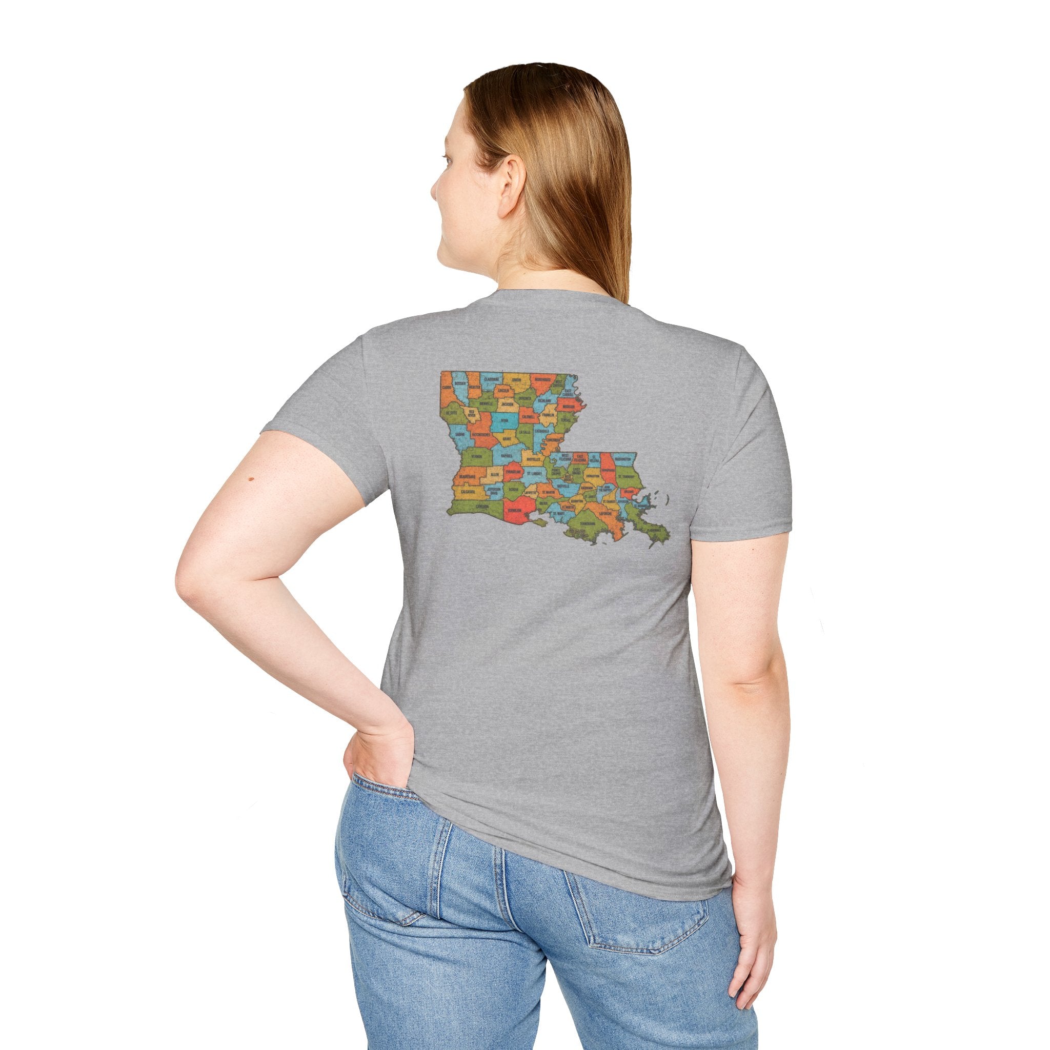 T-Shirt — “Don’t Ask 100% Organic” Louisiana Map Graphic