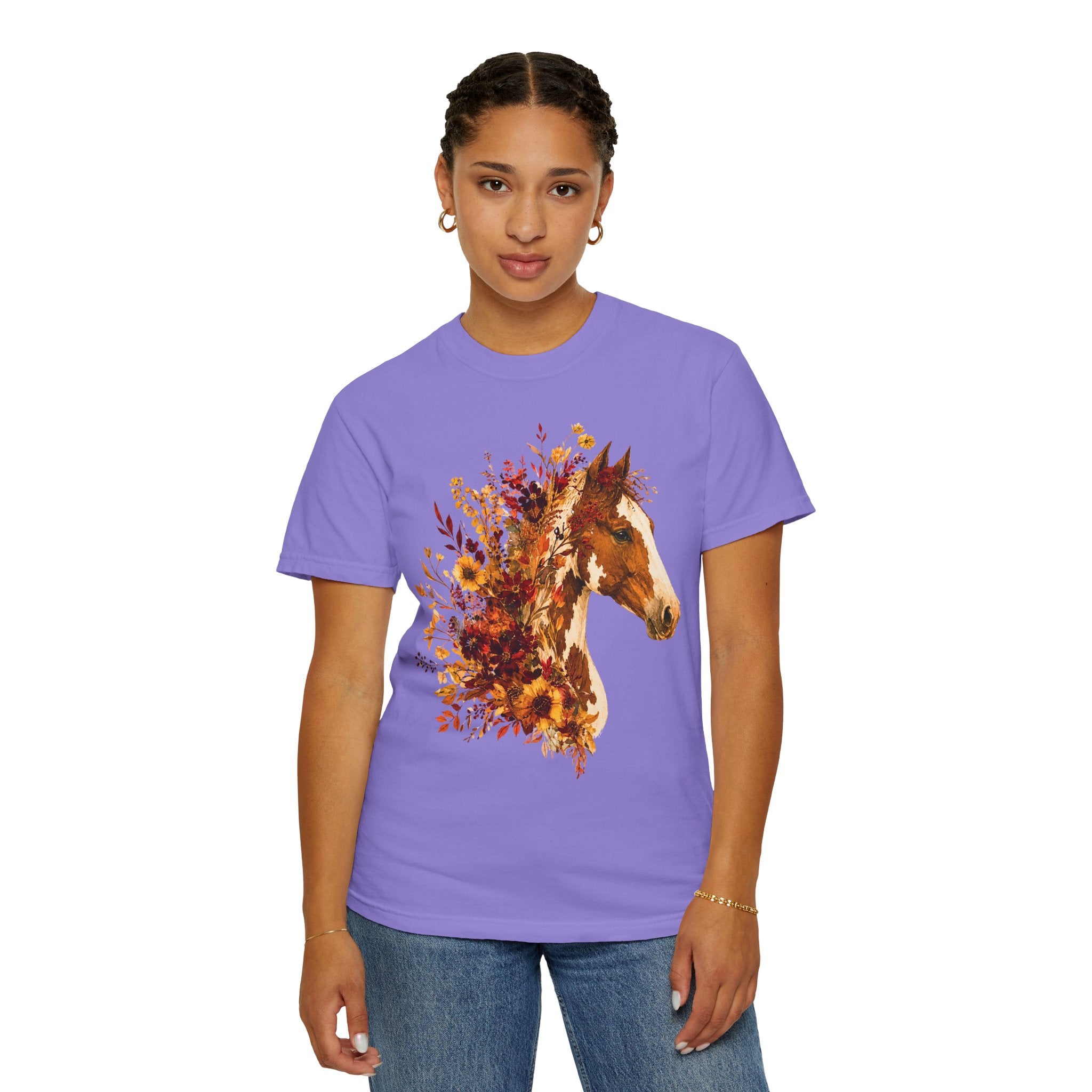 Autumn Sunflower Horse Head Tee