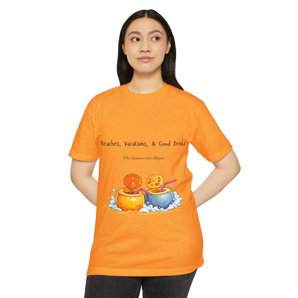"Beaches, Vacations, & Good Drinks" Tropical Drink Tee