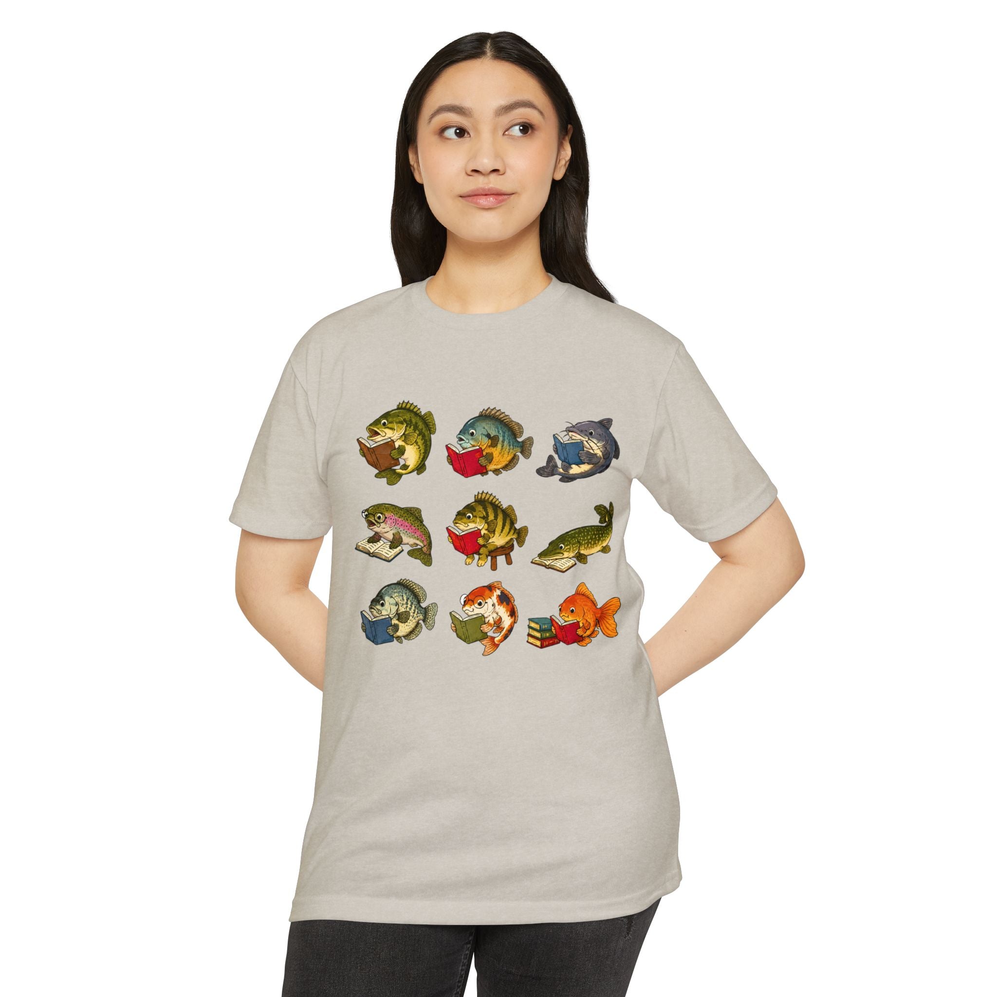Retro Fish Reading  T-Shirt