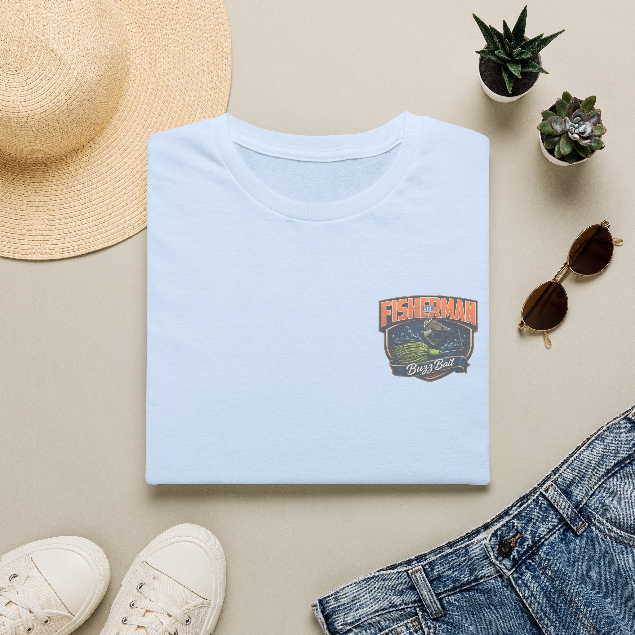 Fisherman Badge T-Shirt — Retro Bass Boat Fishing Tee