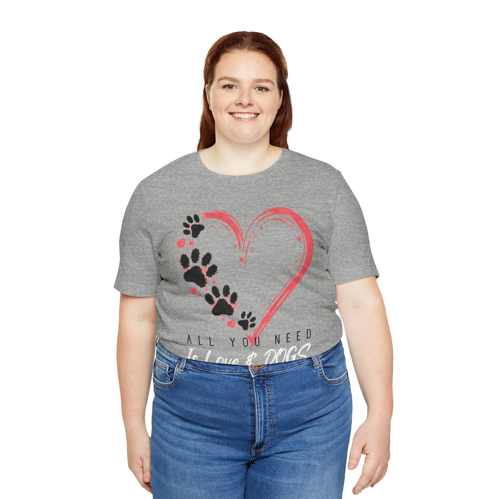 “All You Need Is Love & Dogs” Heart Paw Tee