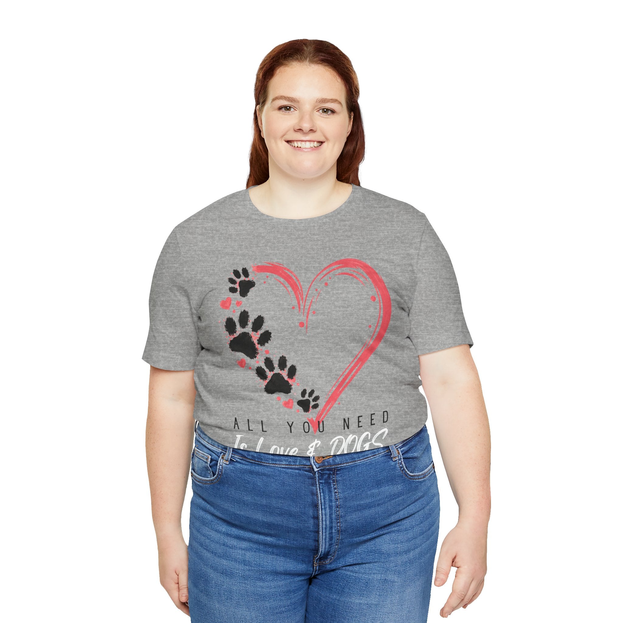 “All You Need Is Love & Dogs” Heart Paw Tee