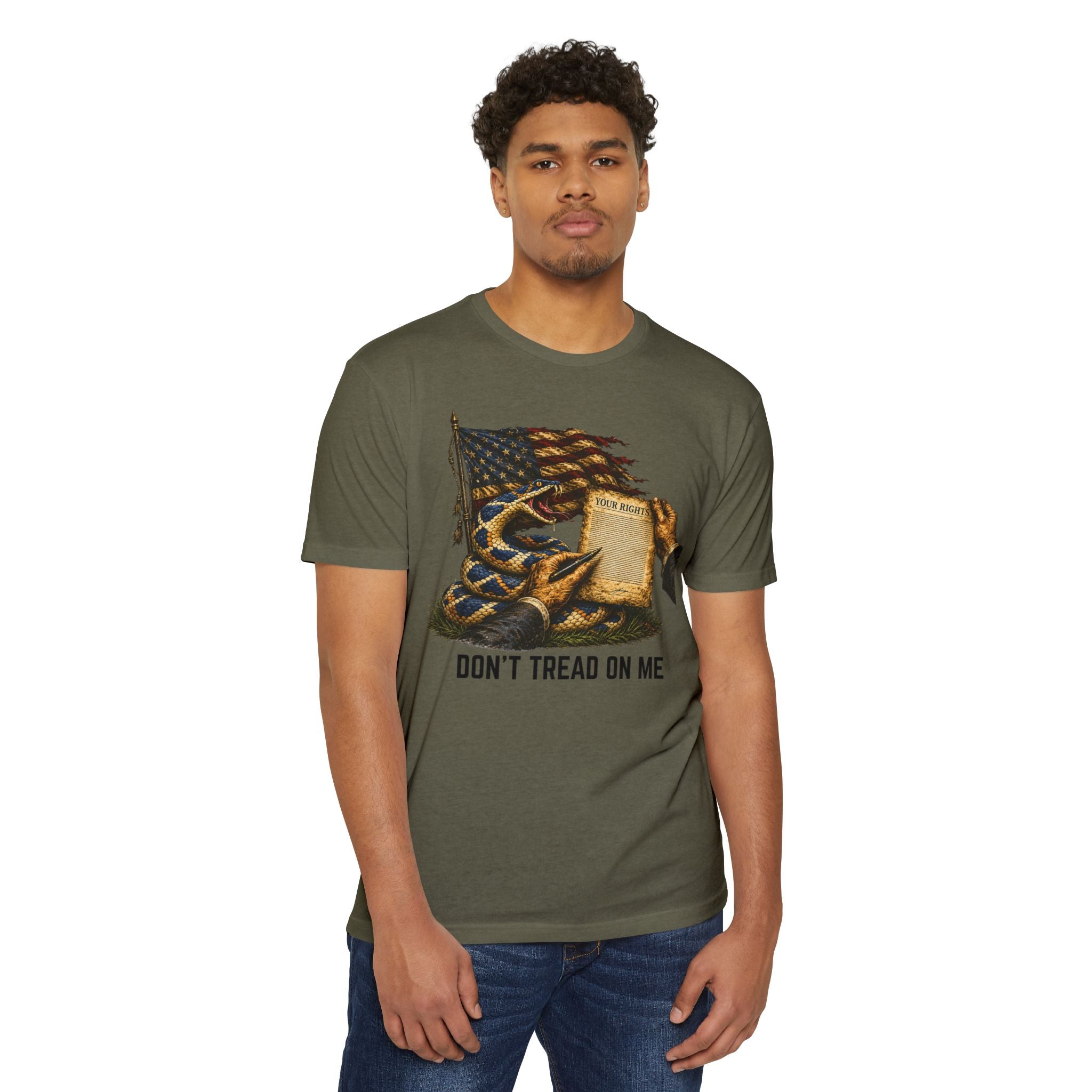 Don't Tread On Me T-Shirt - Flag & Constitution Graphic