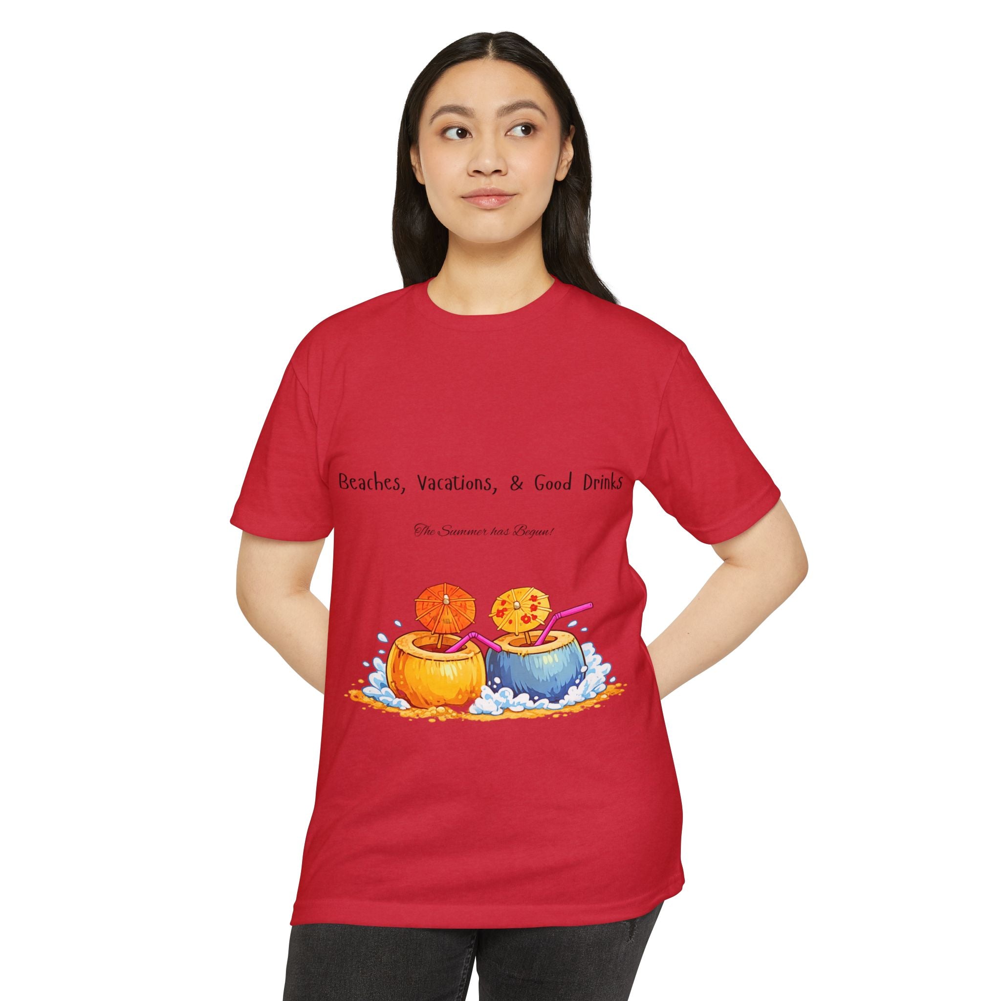"Beaches, Vacations, & Good Drinks" Tropical Drink Tee