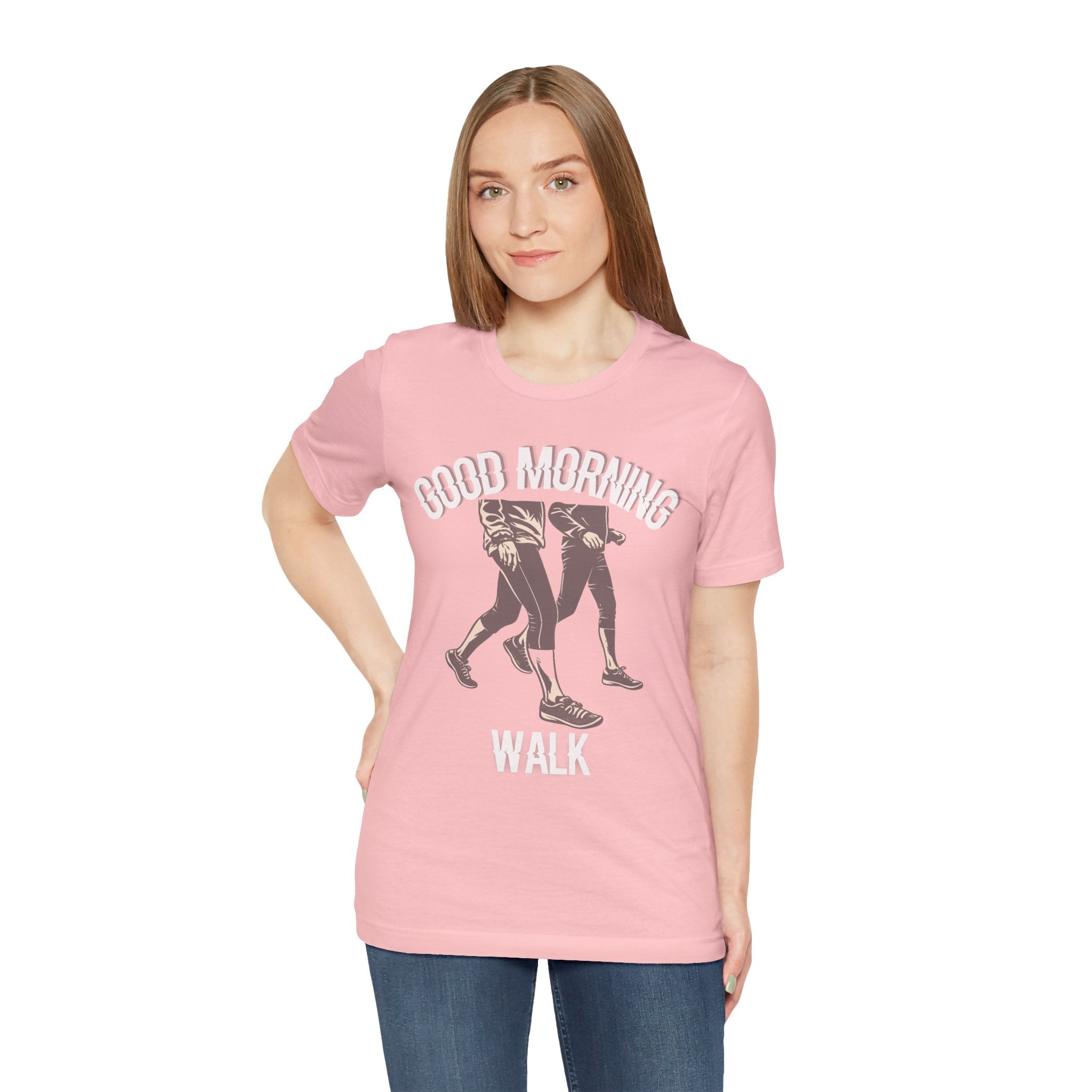 Good Morning Walk Tee — Retro Walking Graphic T-Shirt for Fitness & Morning Strolls