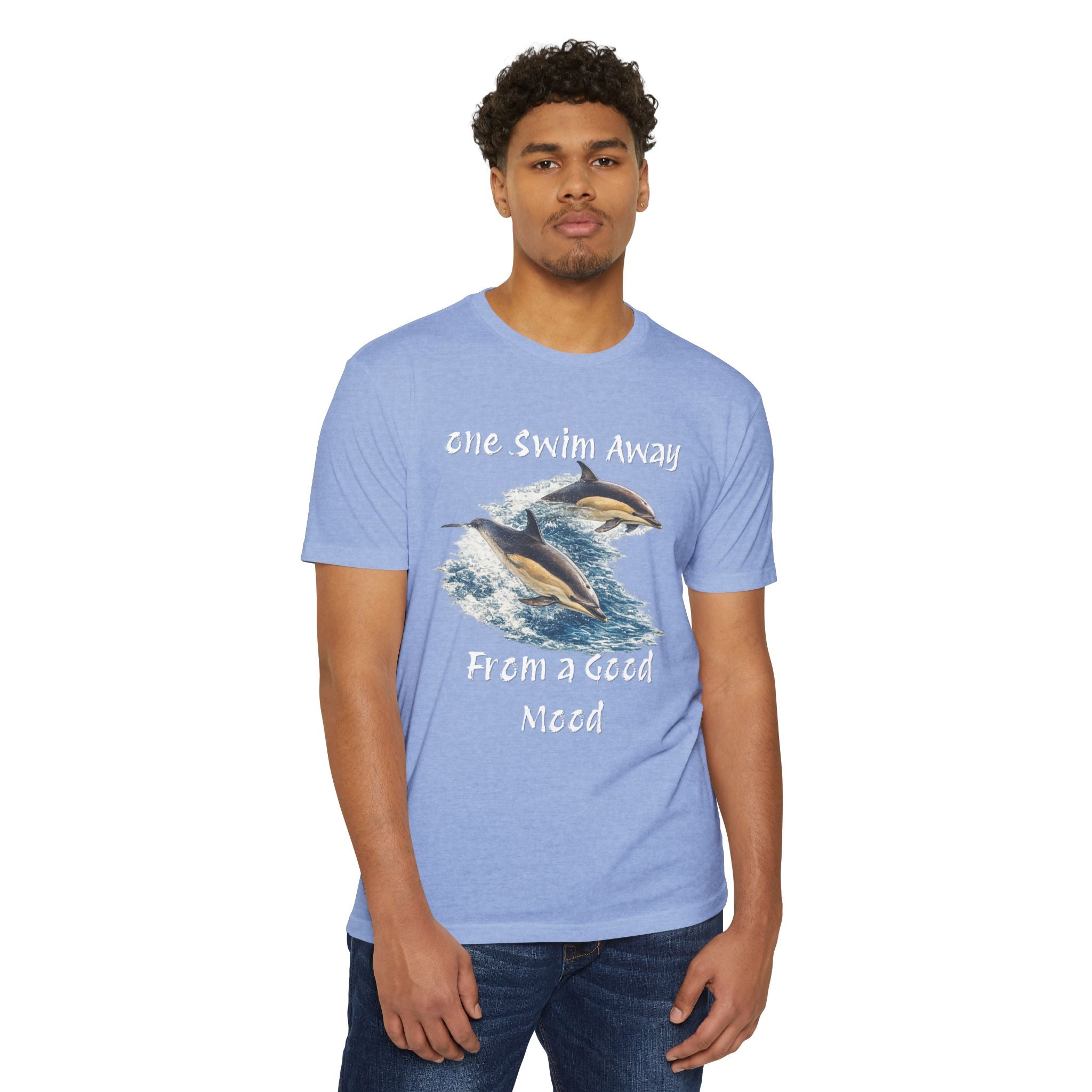 One Swim Away From a Good Mood- Dolphin Relaxed Beach Tee