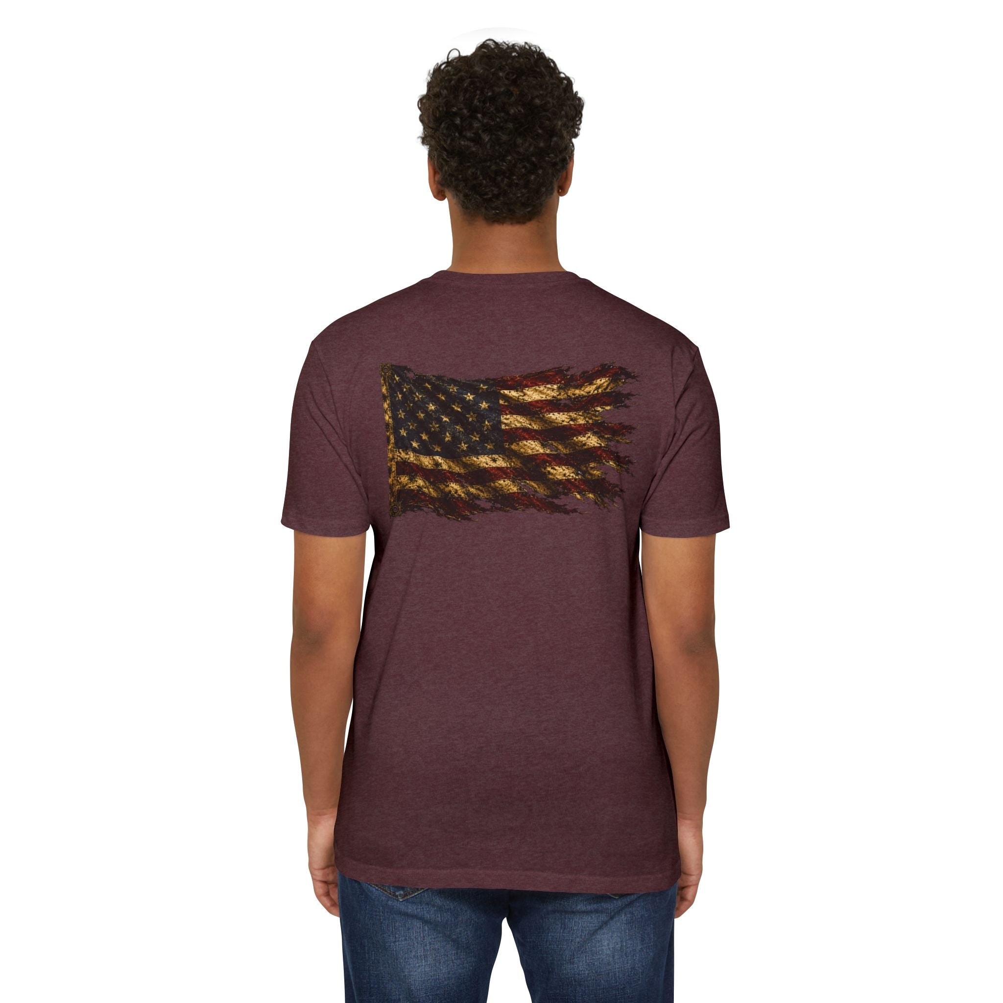 Don't Tread On Me T-Shirt — Distressed American Flag & Snake Patriotic Tee
