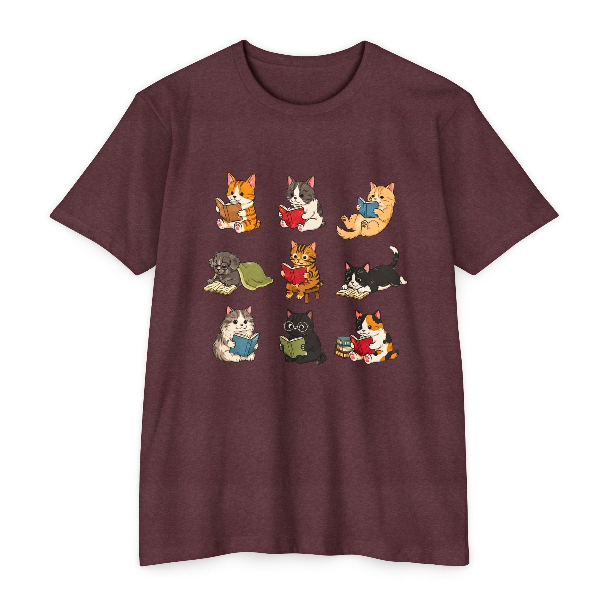 Cute Cats Reading Booklover  T-Shirt
