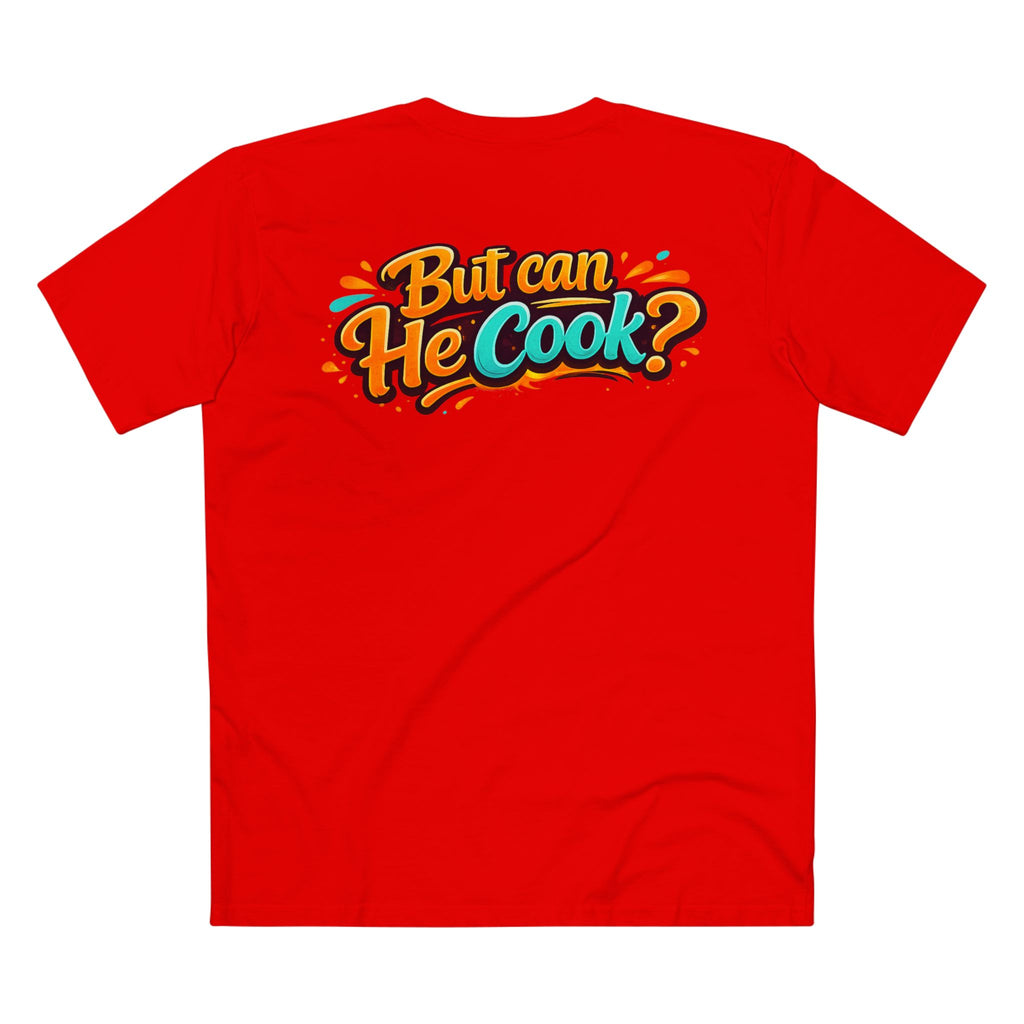 But Can He Cook? T-Shirt — Funny Chef BBQ Cooking Tee