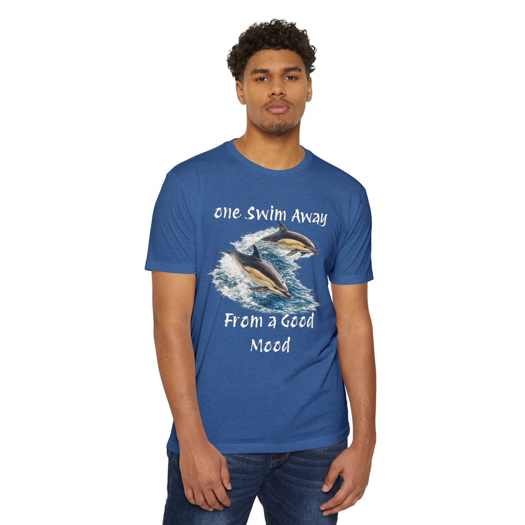 One Swim Away From a Good Mood- Dolphin Relaxed Beach Tee