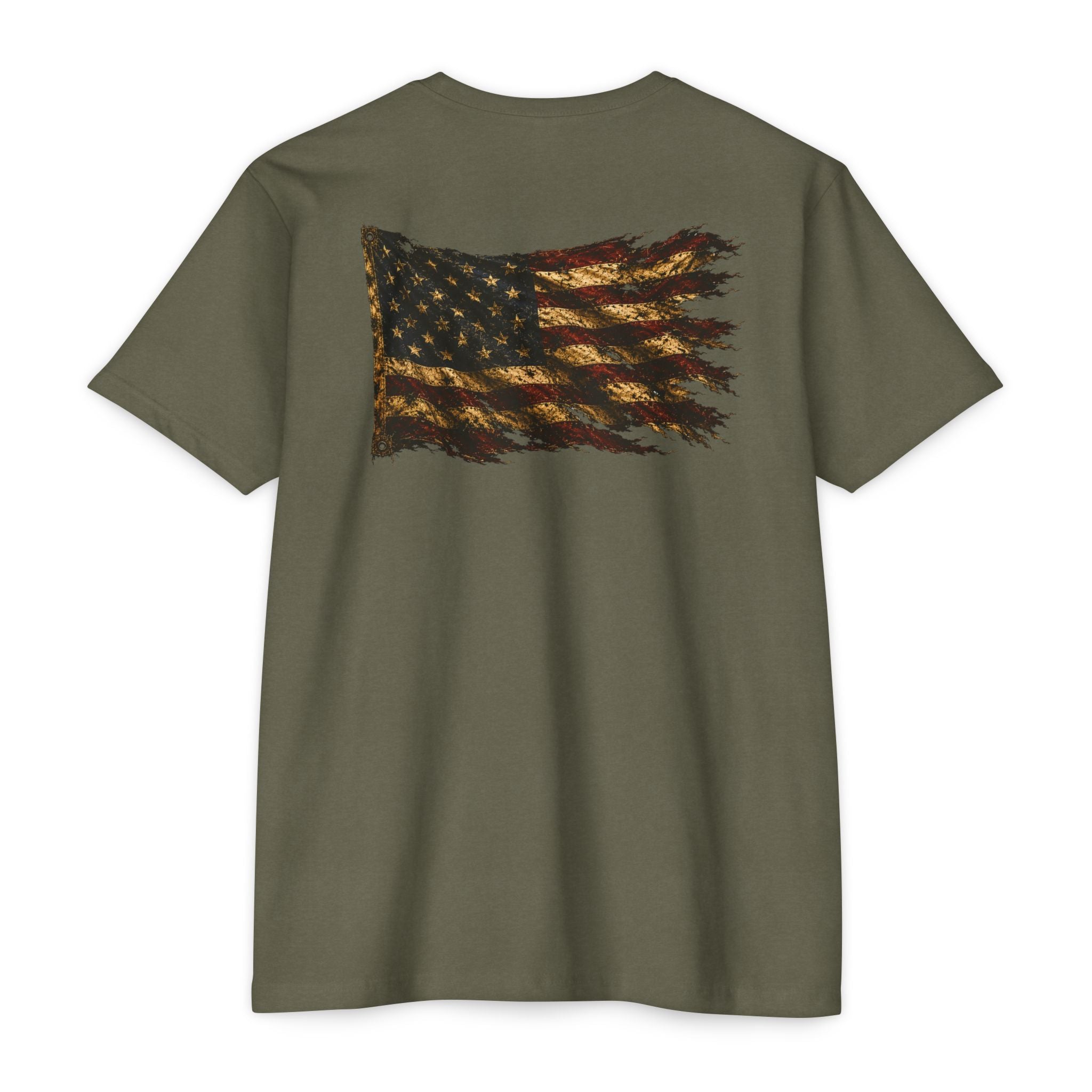 Don't Tread On Me T-Shirt — Distressed American Flag & Snake Patriotic Tee