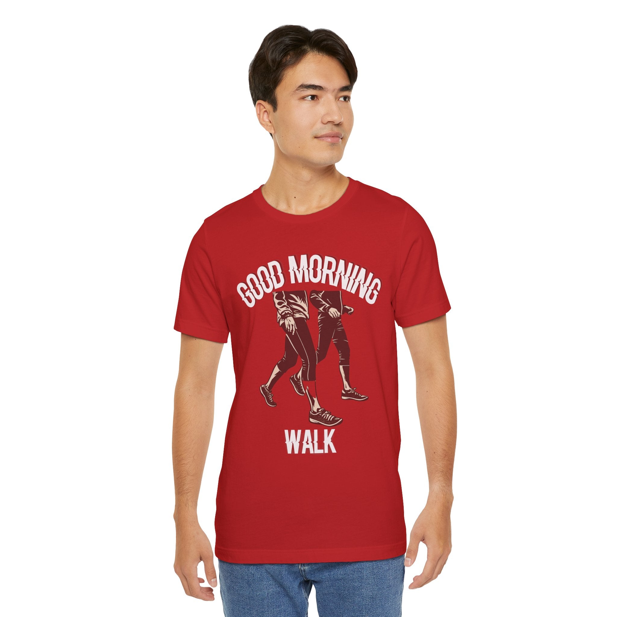 Good Morning Walk Tee — Retro Walking Graphic T-Shirt for Fitness & Morning Strolls