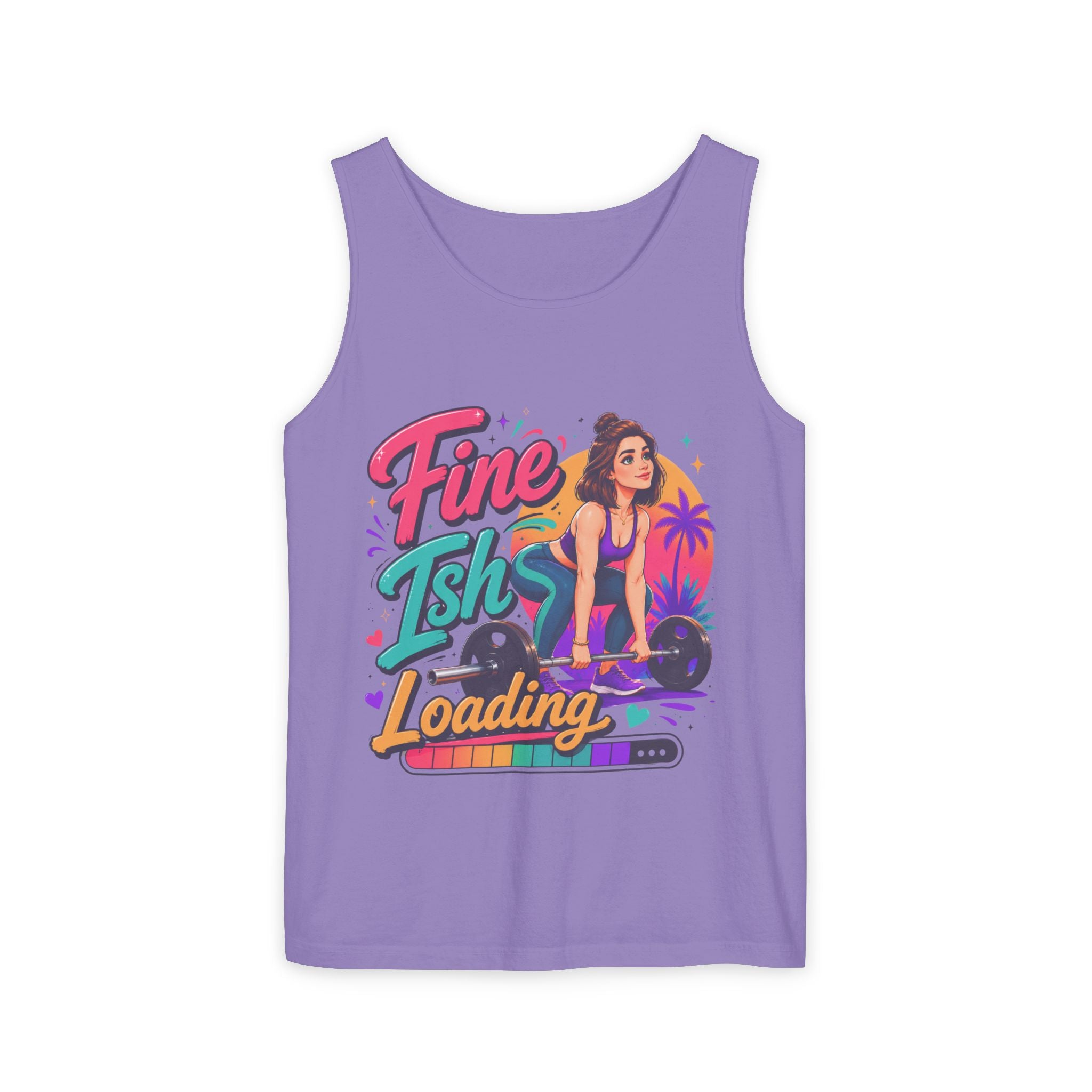 Tank Top — "Fine Ish Loading" Retro Fitness Graphic Tank for Women