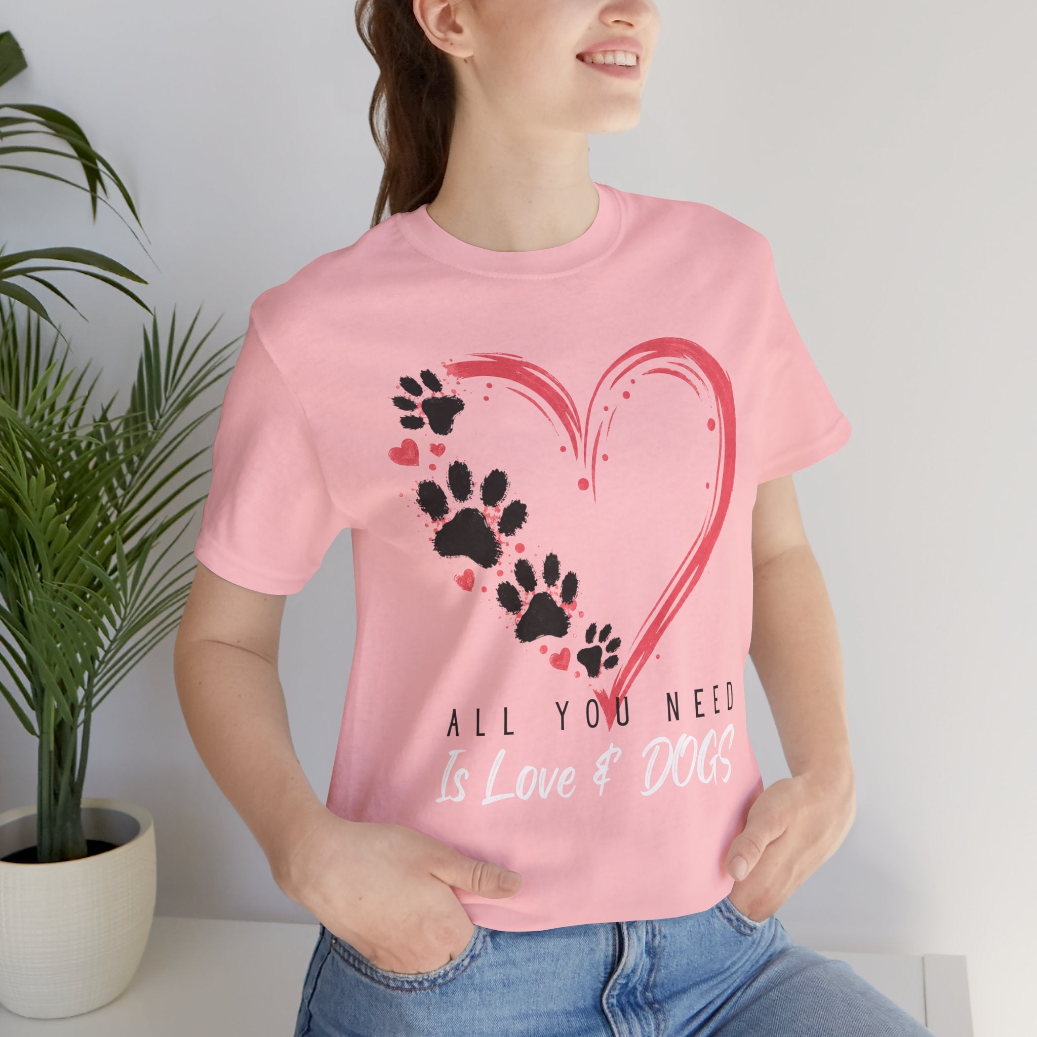 “All You Need Is Love & Dogs” Heart Paw Tee