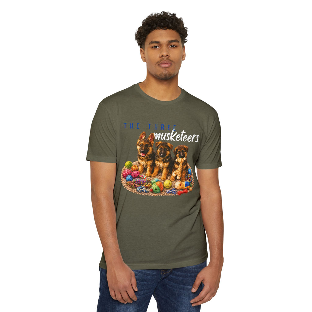 The Three Musketeers Puppy T-Shirt — Cute German Shepherds Easter Dog Tee