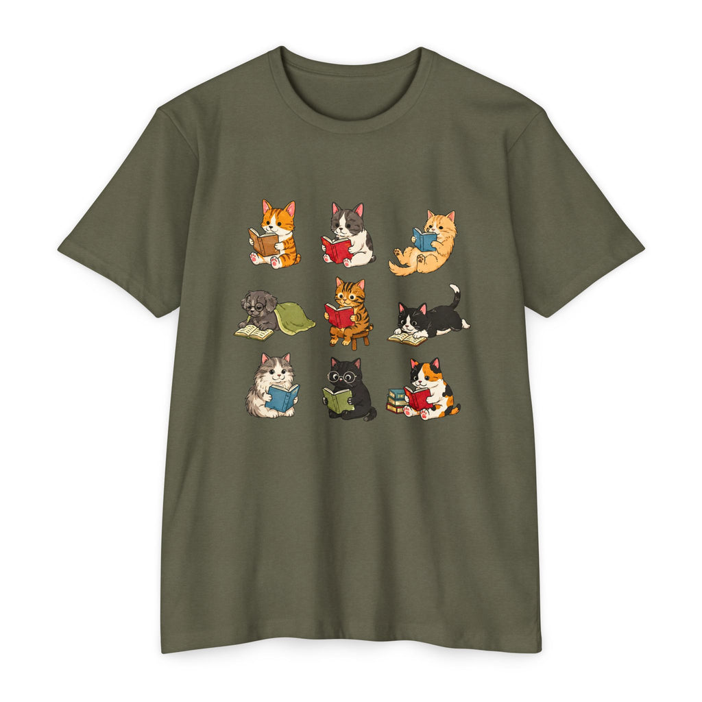 Cute Cats Reading Booklover  T-Shirt