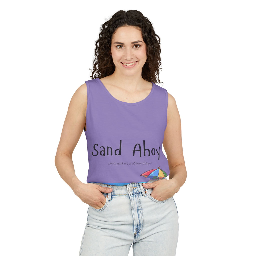 “Sand Ahoy” Seaside Graphic Tank