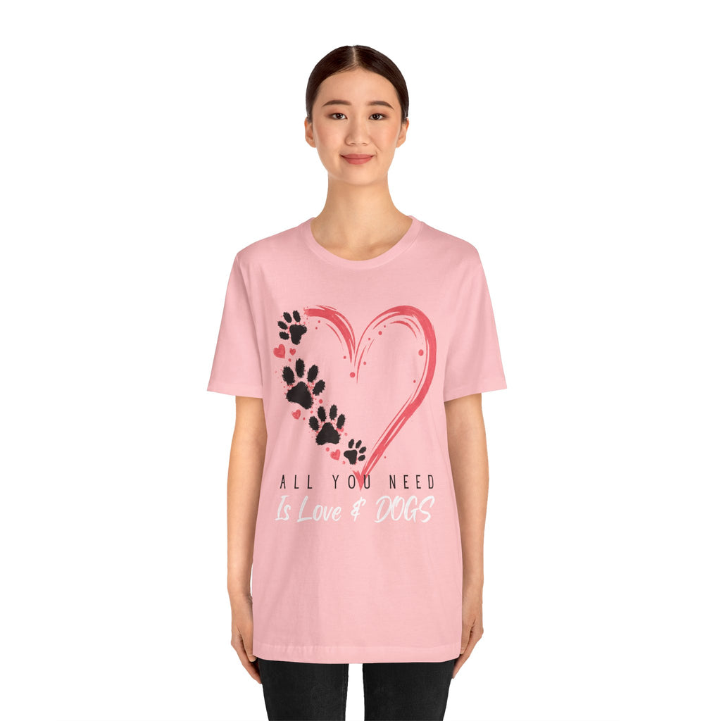 “All You Need Is Love & Dogs” Heart Paw Tee