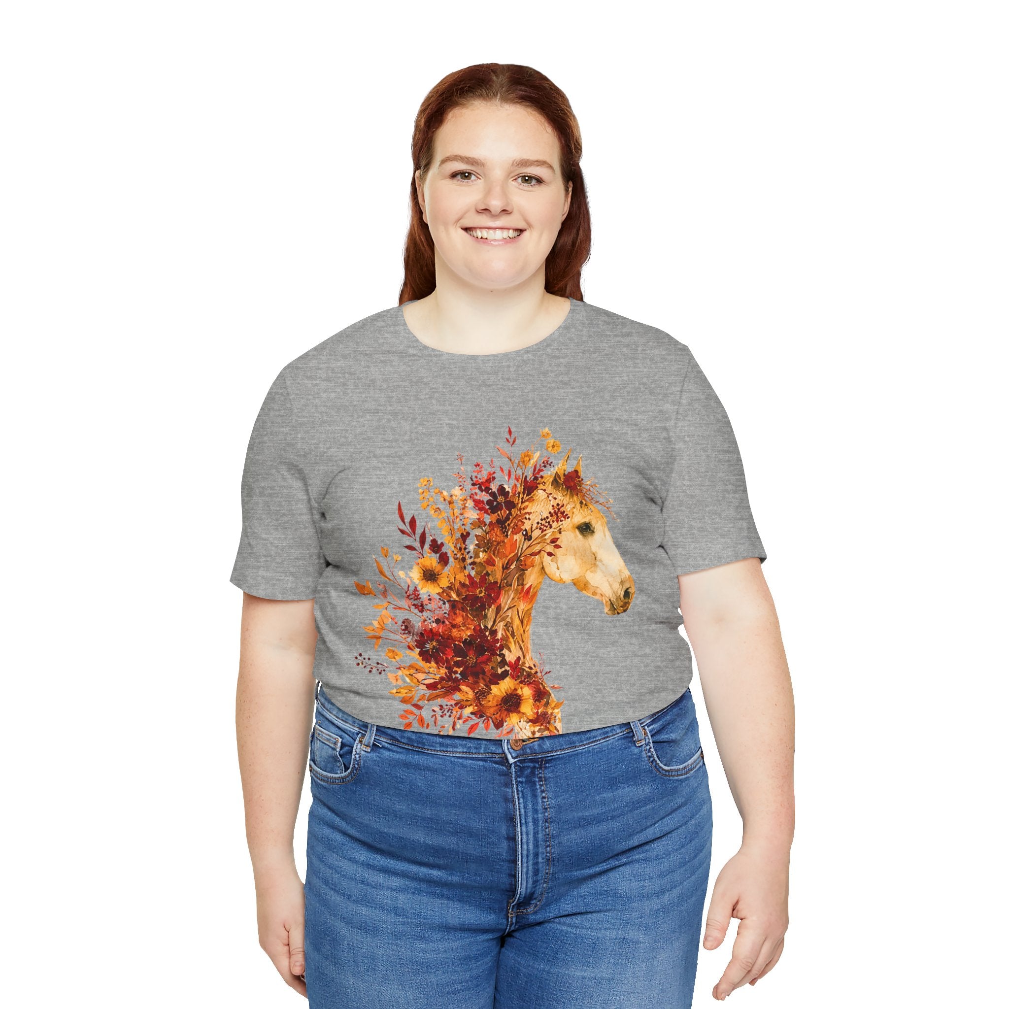 Autumn Sunflower Horse Graphic T-Shirt