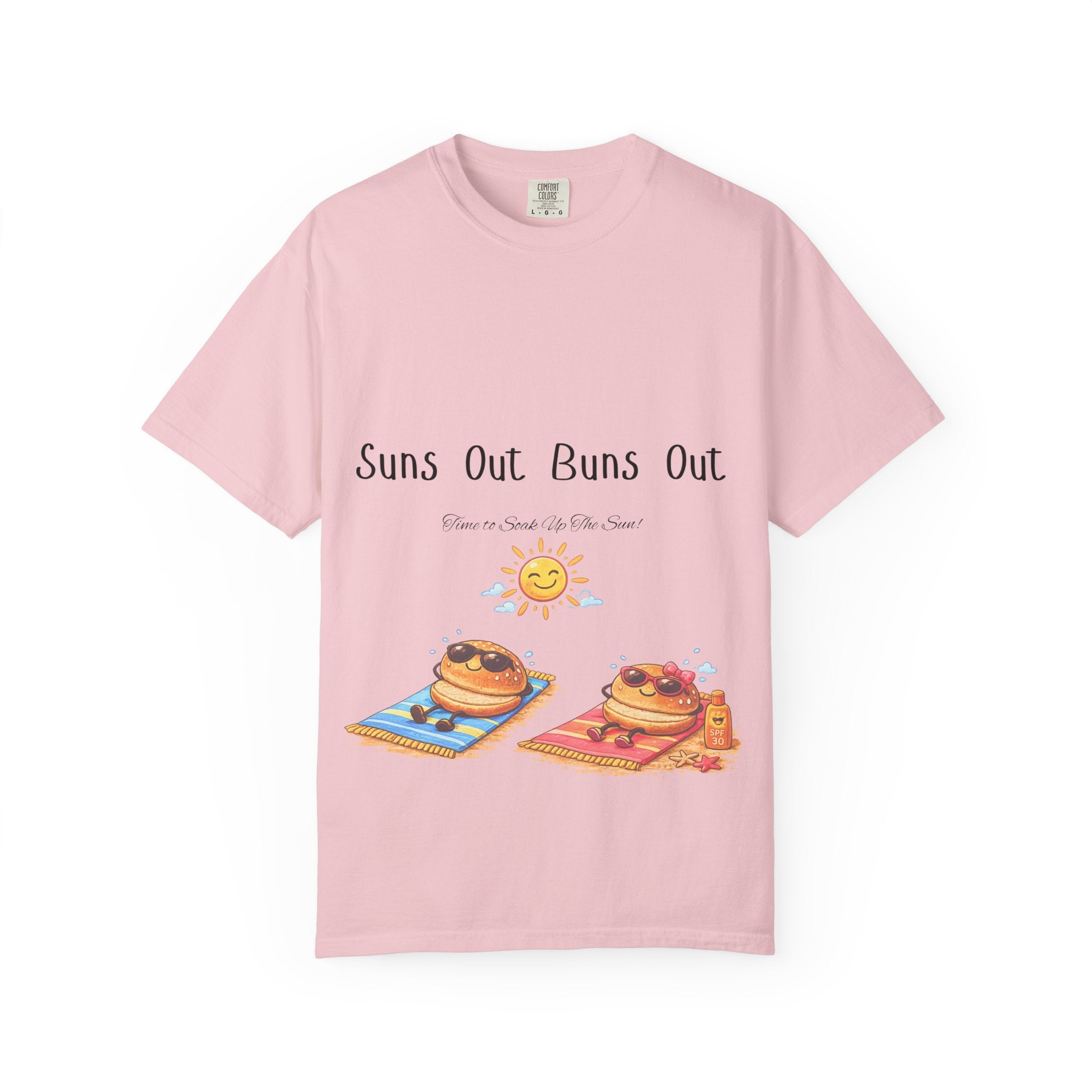Suns Out Buns Out T-Shirt — Funny Burger Beach Tee