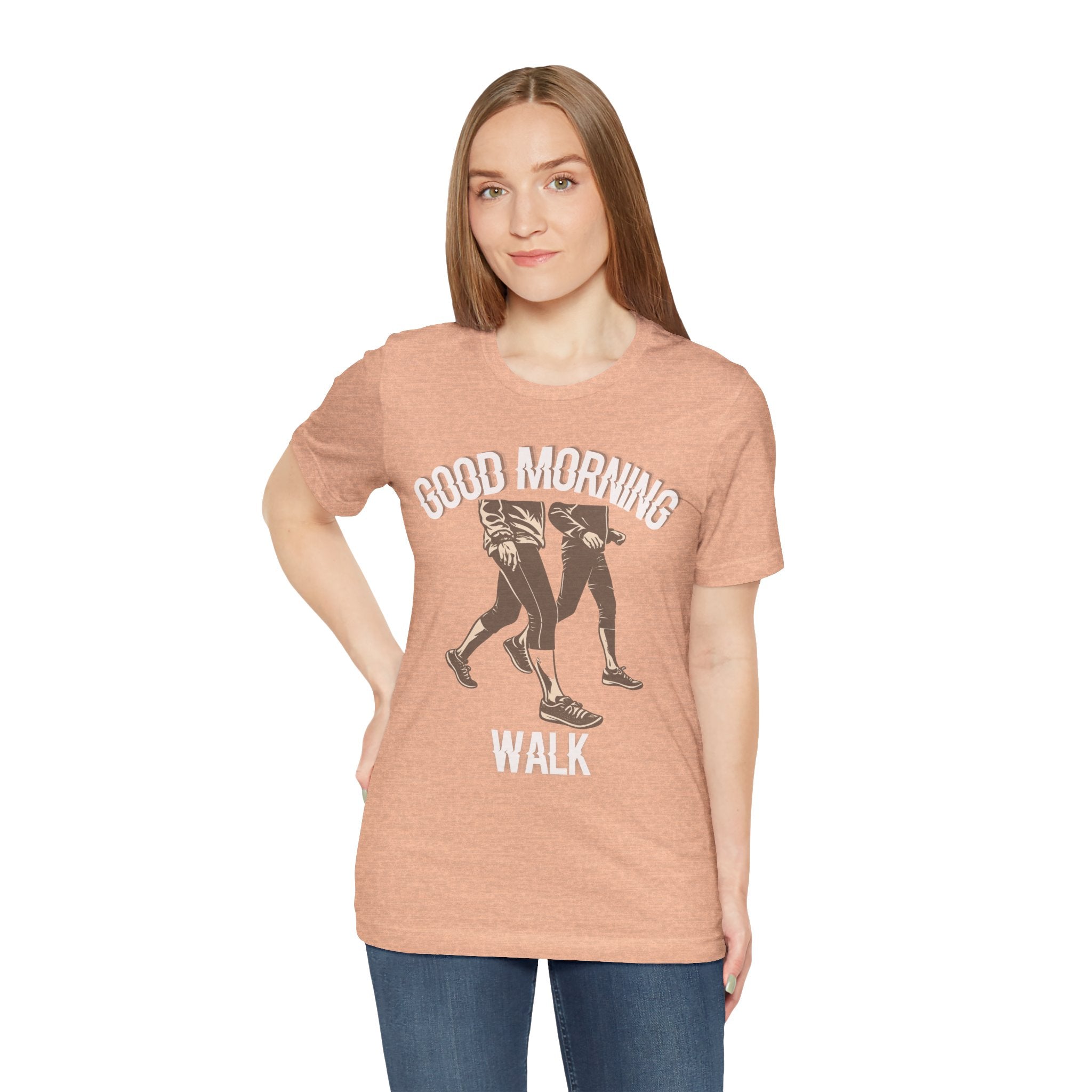 Good Morning Walk Tee — Retro Walking Graphic T-Shirt for Fitness & Morning Strolls