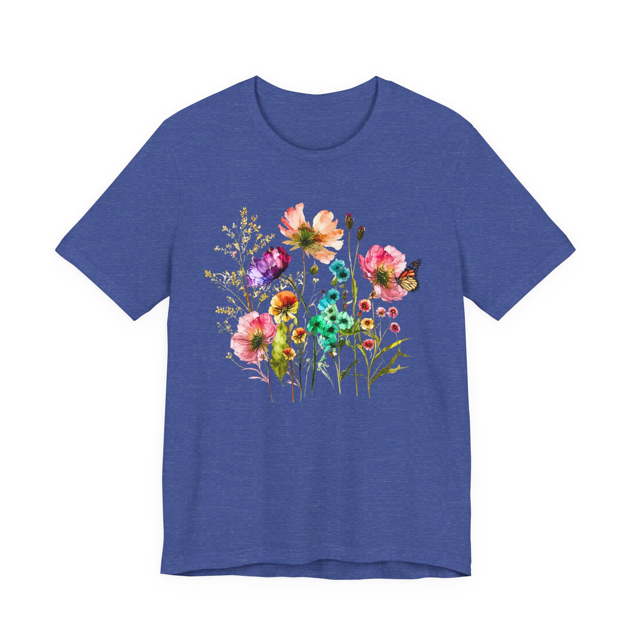 Floral Watercolor  Pink Wildflower Bouquet Graphic T-Shirt