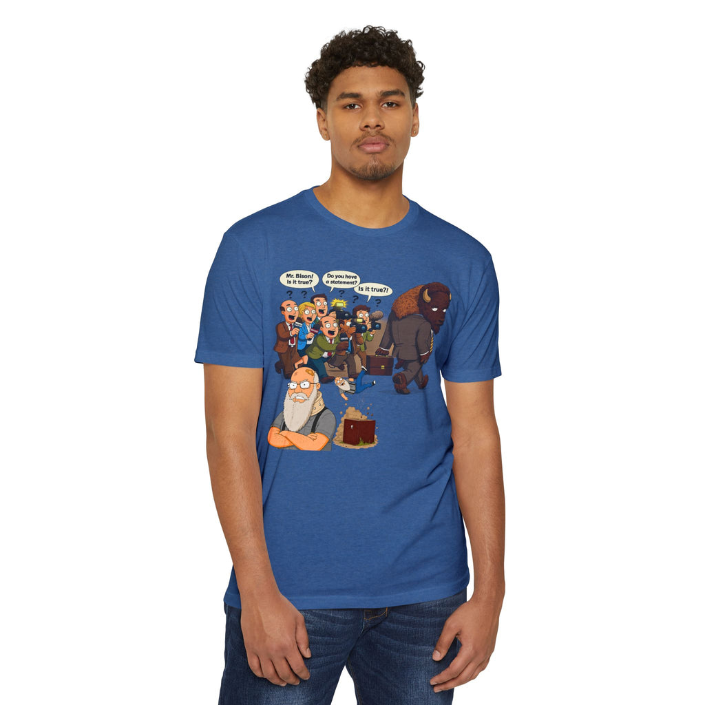 Funny Cartoon Yellow Bison Flip T-Shirt