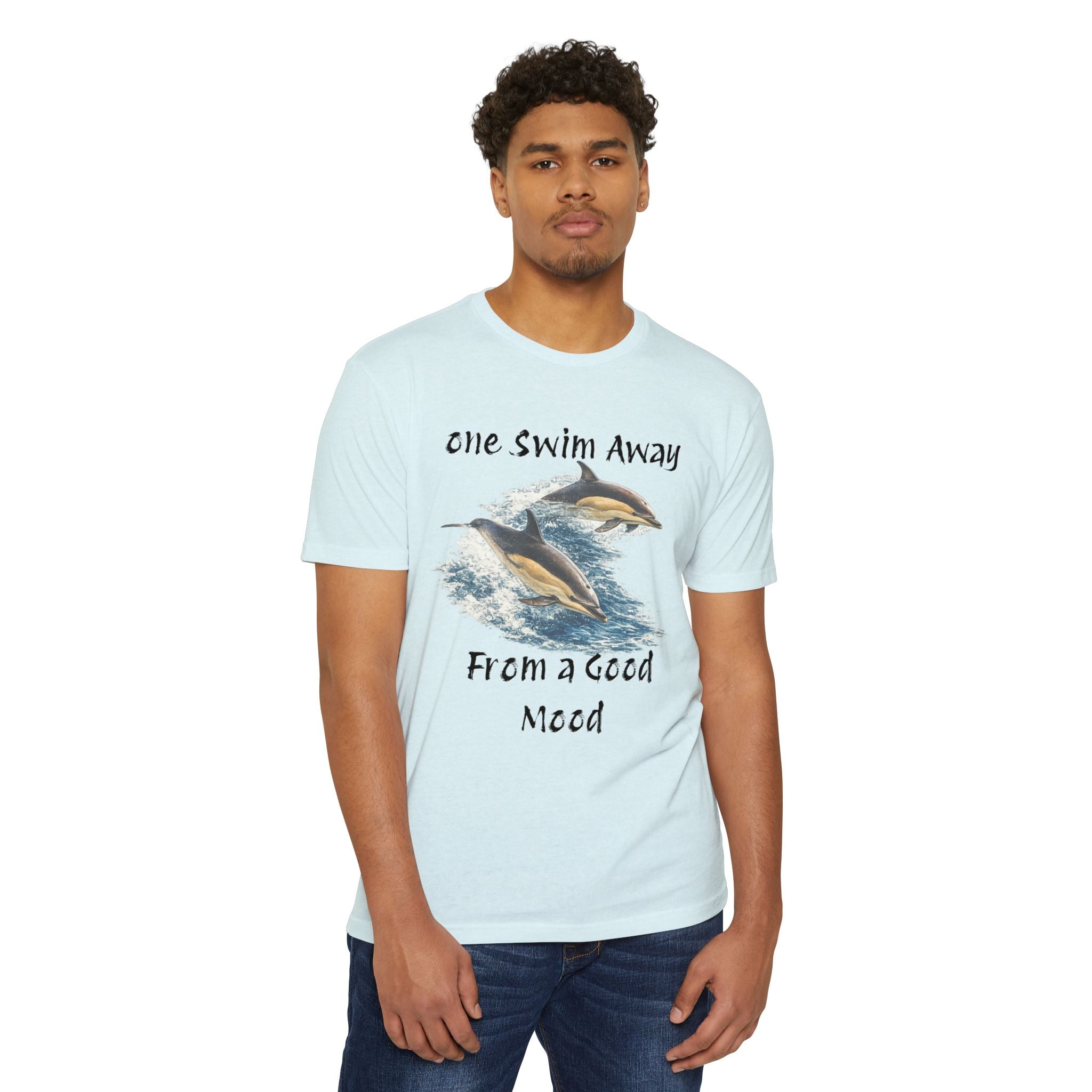 One Swim Away From a Good Mood- Dolphin Relaxed Beach Tee