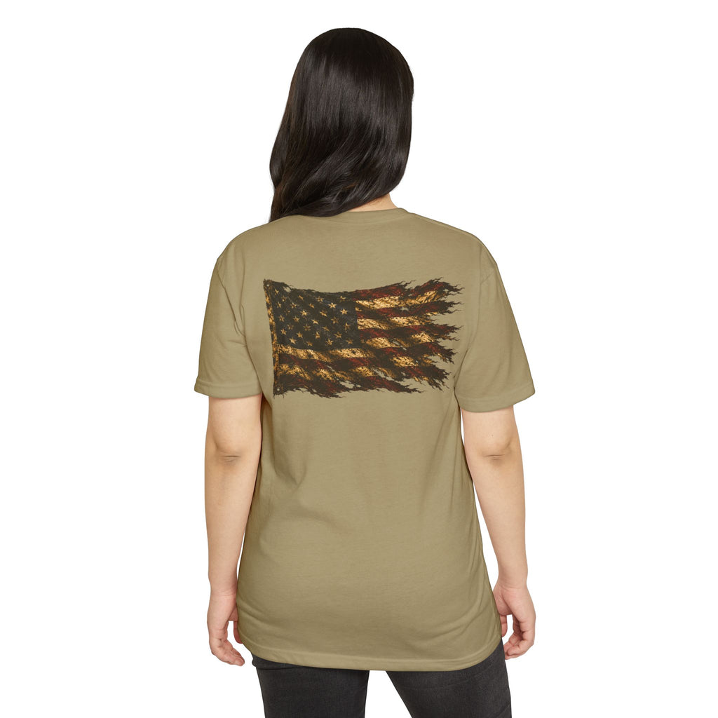 Don't Tread On Me T-Shirt — Distressed American Flag & Snake Patriotic Tee
