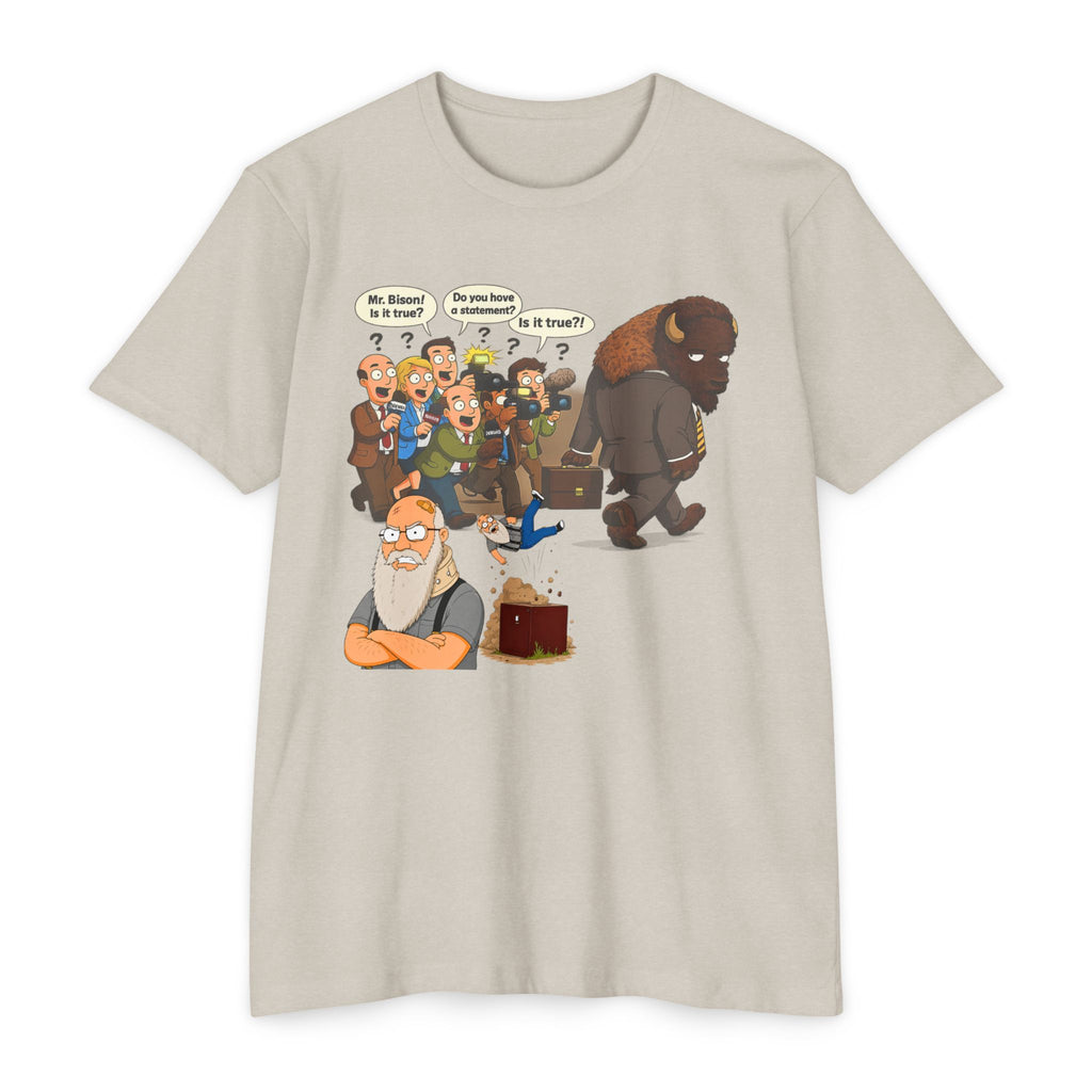Funny Cartoon Yellow Bison Flip T-Shirt
