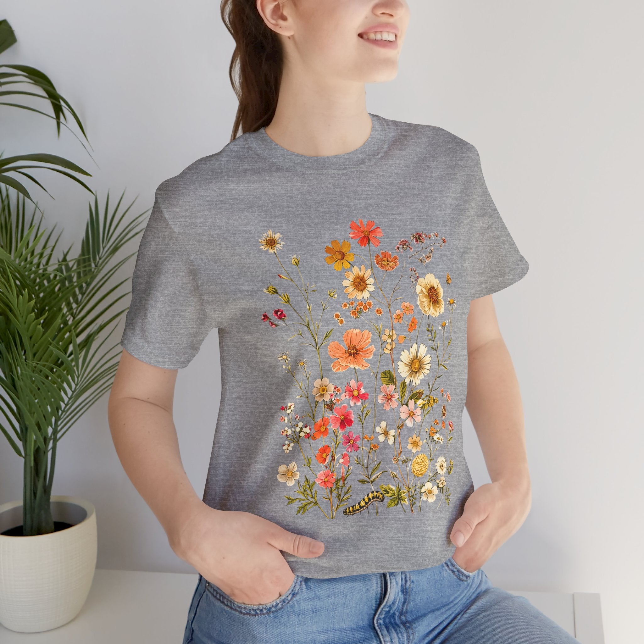 Floral Meadow Tee — Vintage Wildflower Bouquet Short Sleeve Shirt