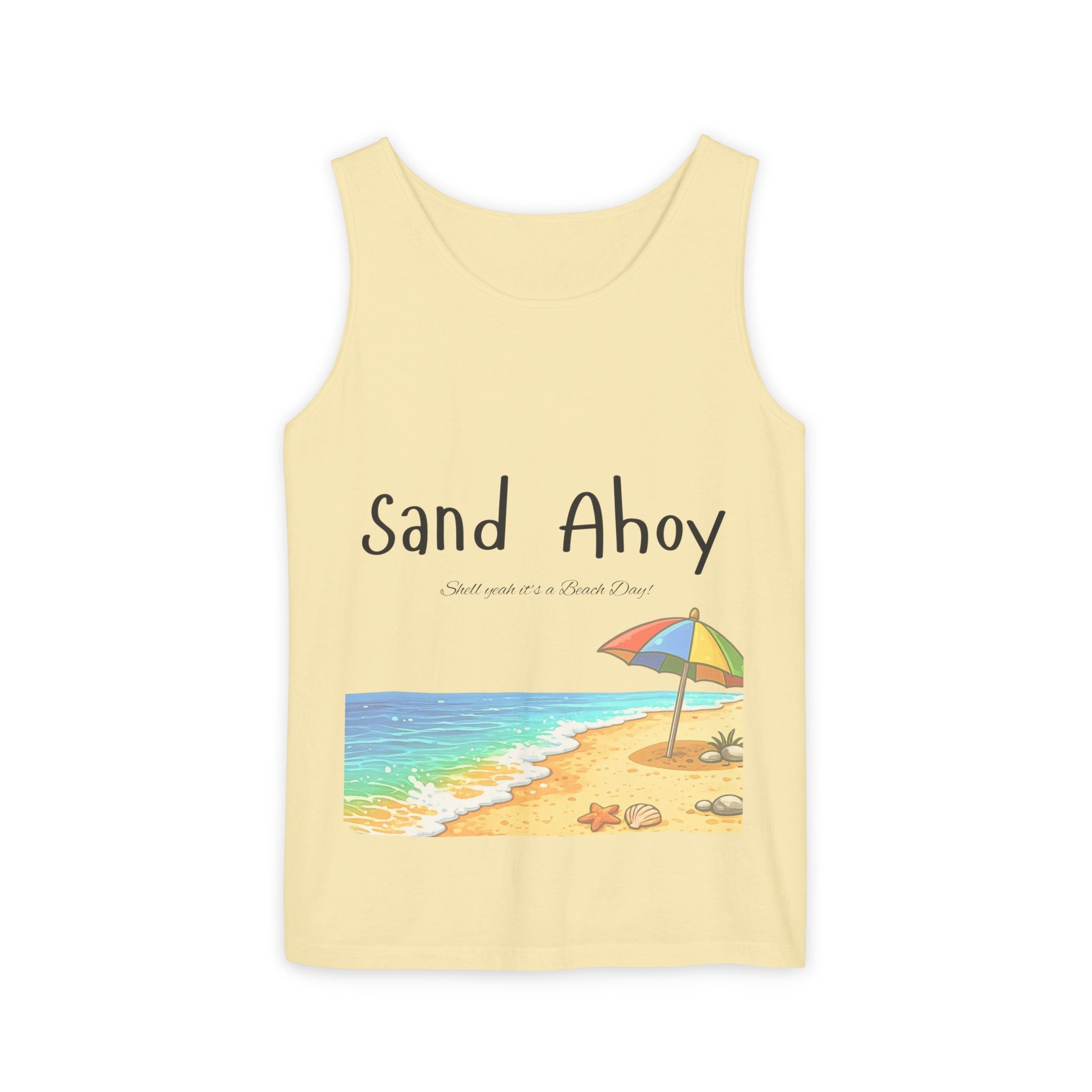 “Sand Ahoy” Seaside Graphic Tank