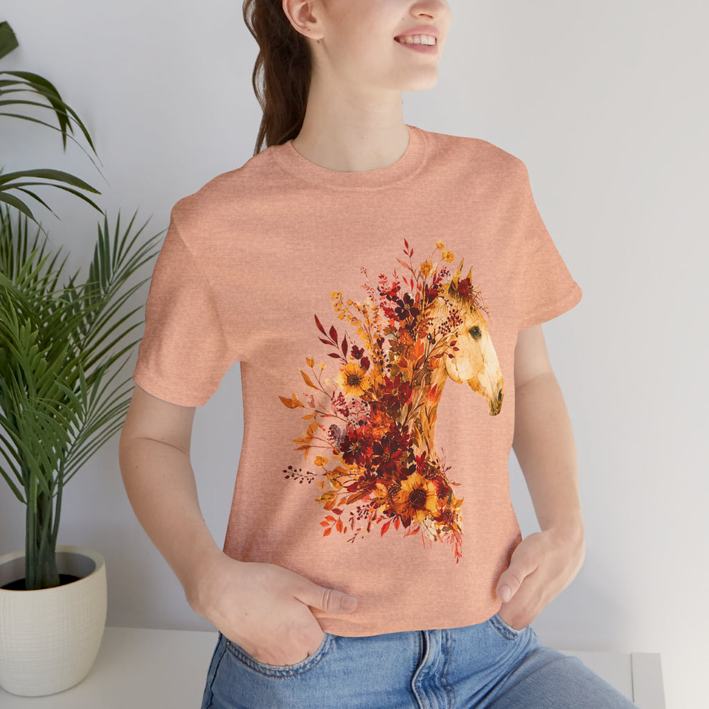 Autumn Sunflower Horse Graphic T-Shirt