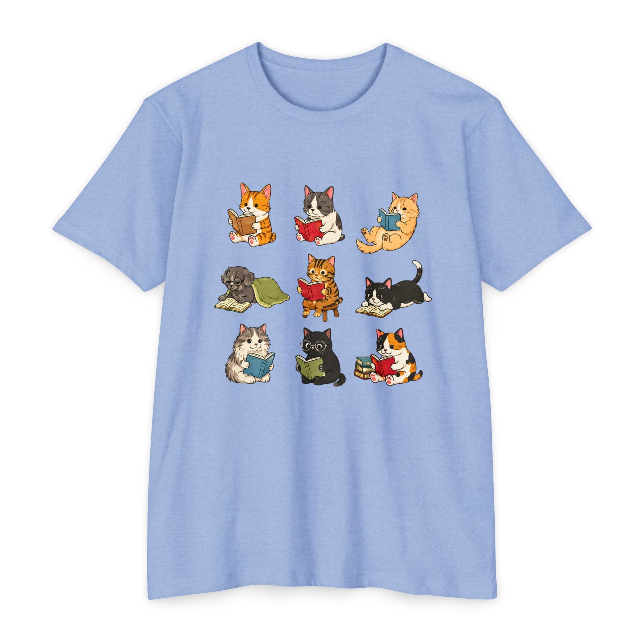 Cute Cats Reading Booklover  T-Shirt
