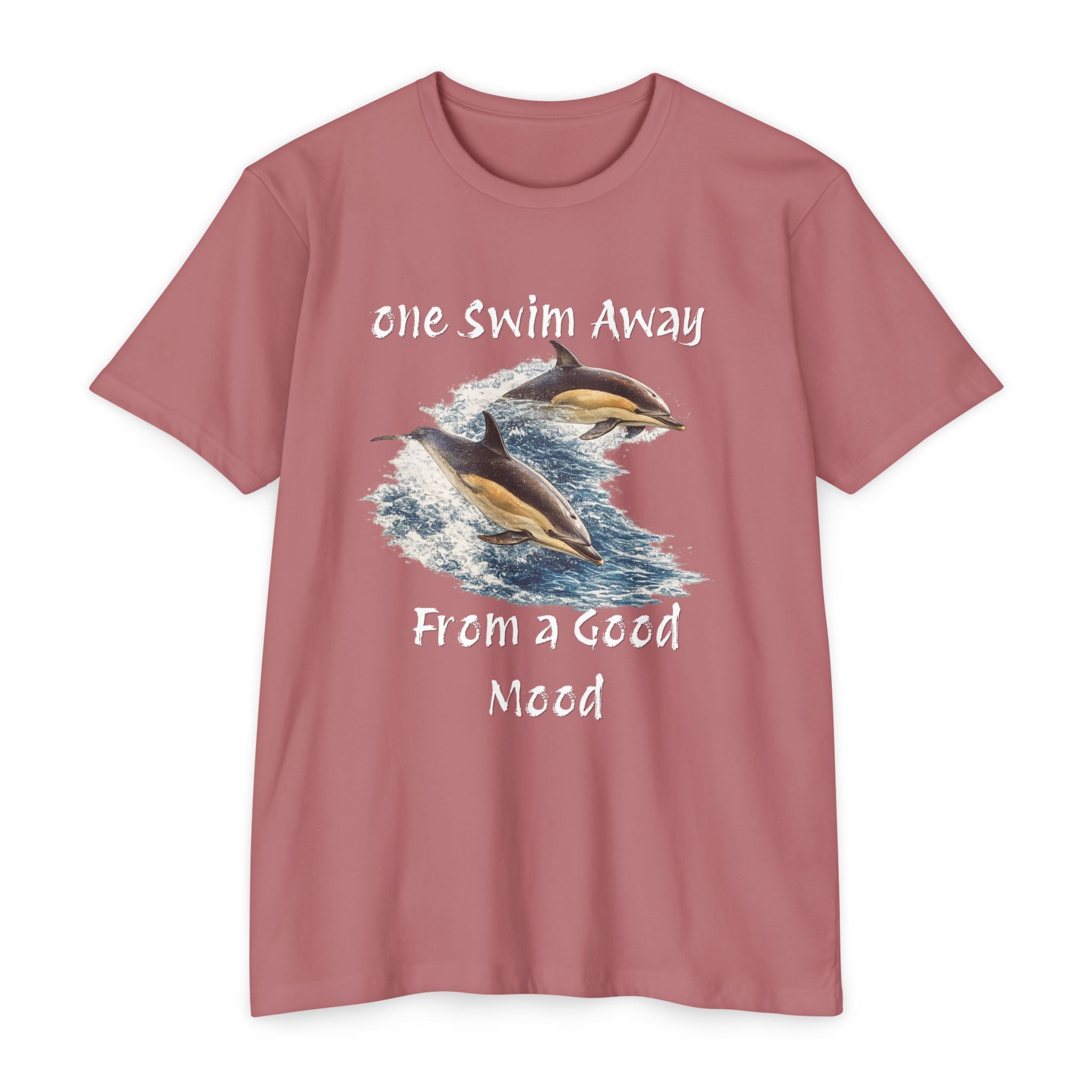One Swim Away From a Good Mood- Dolphin Relaxed Beach Tee
