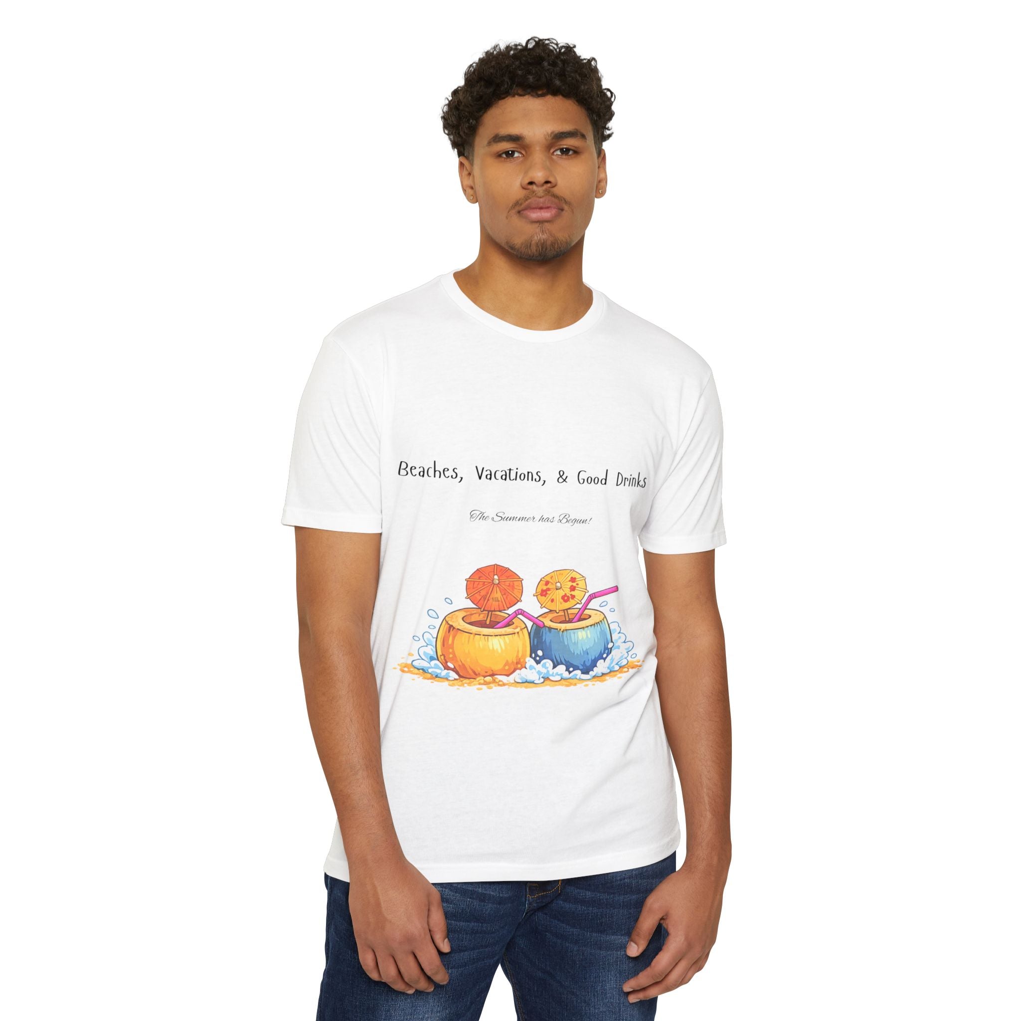 "Beaches, Vacations, & Good Drinks" Tropical Drink Tee