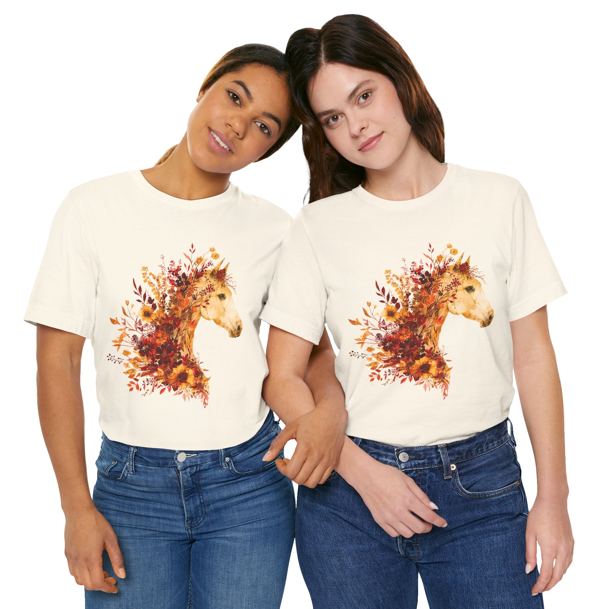 Autumn Sunflower Horse Graphic T-Shirt
