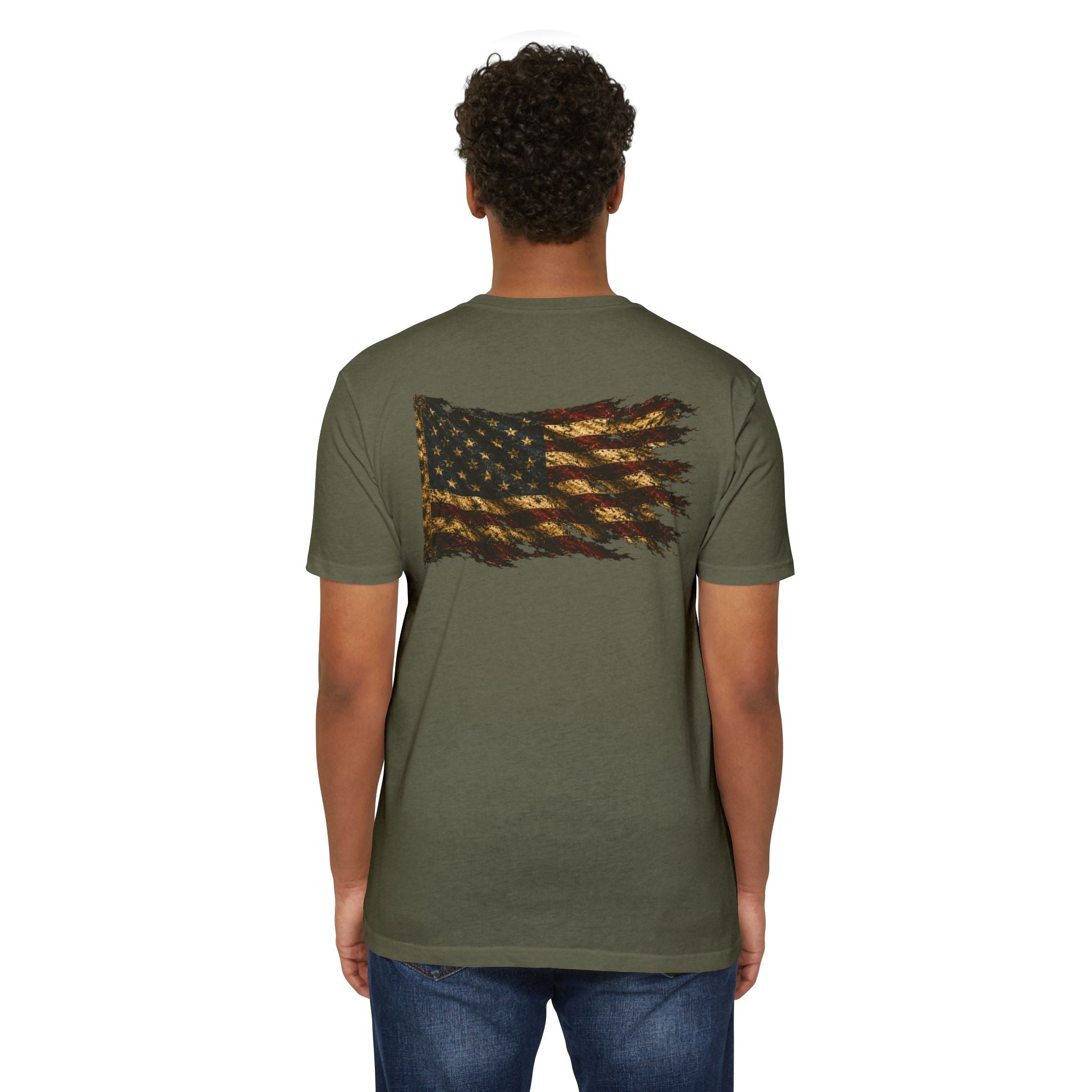 Don't Tread On Me T-Shirt — Distressed American Flag & Snake Patriotic Tee