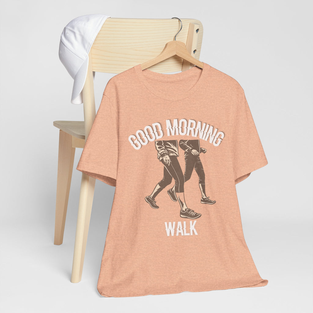 Good Morning Walk Tee — Retro Walking Graphic T-Shirt for Fitness & Morning Strolls