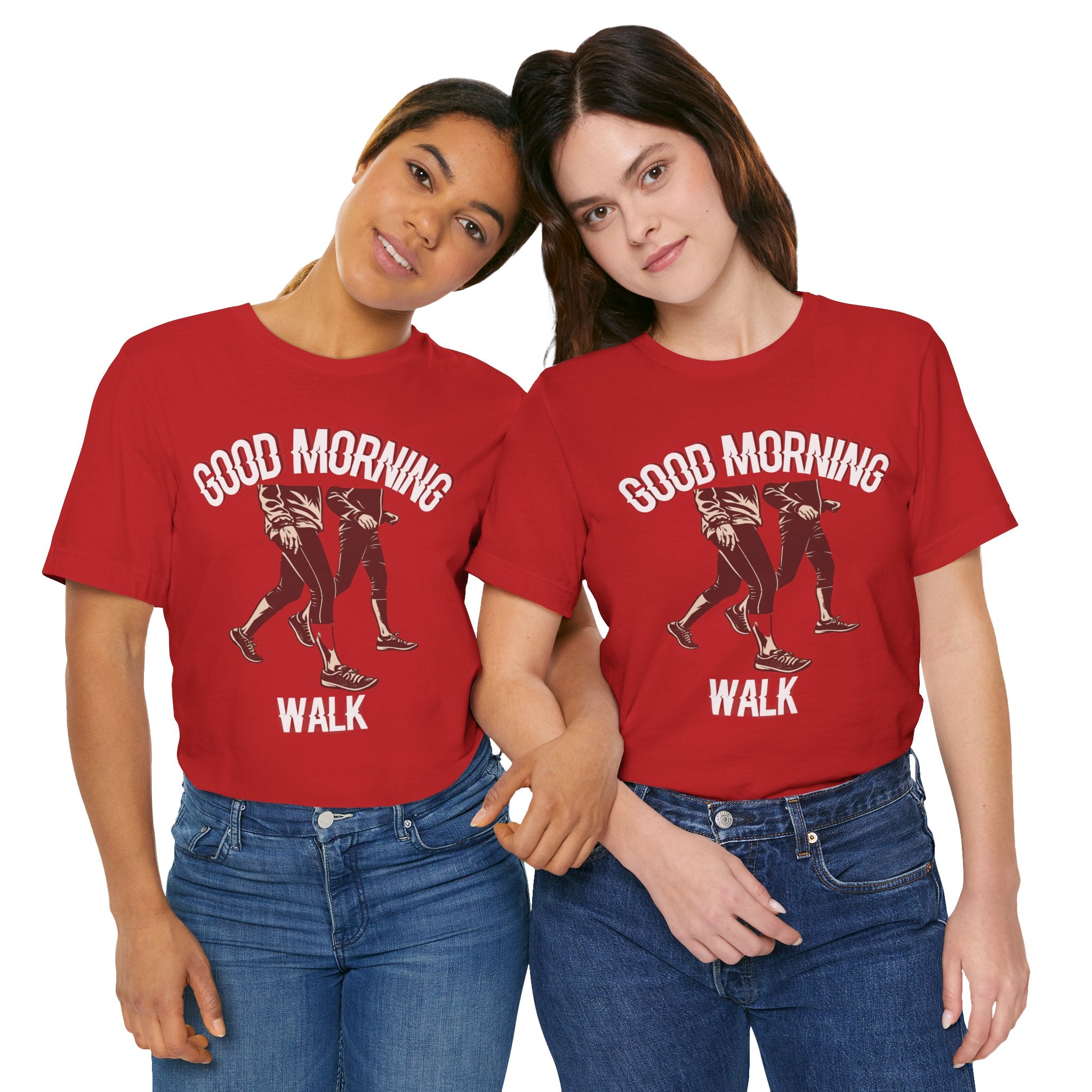 Good Morning Walk Tee — Retro Walking Graphic T-Shirt for Fitness & Morning Strolls