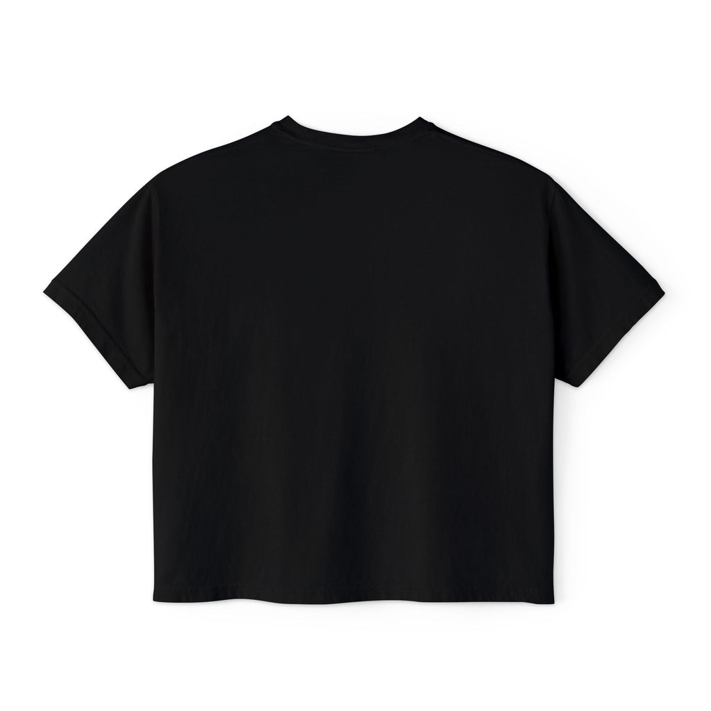 Women's Boxy Tee — 'Ok Ok I'm Up' Retro Floral Graphic Crop Top