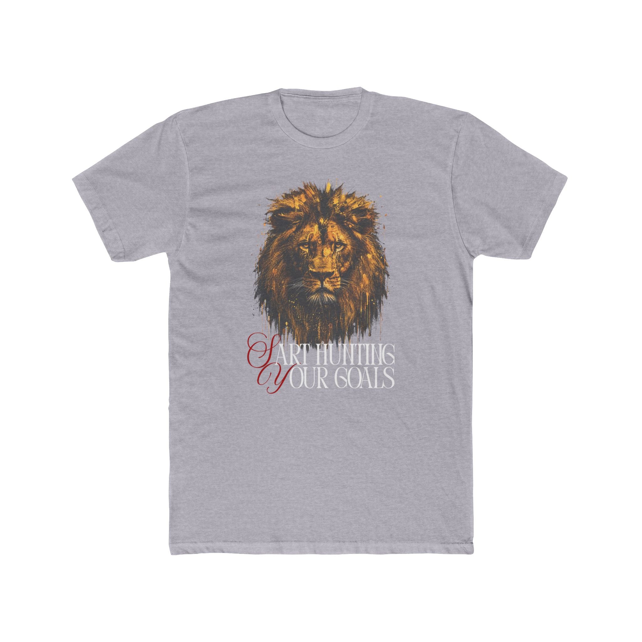 'Start Hunting Your Goals' Inspirational Lion Graphic Tee