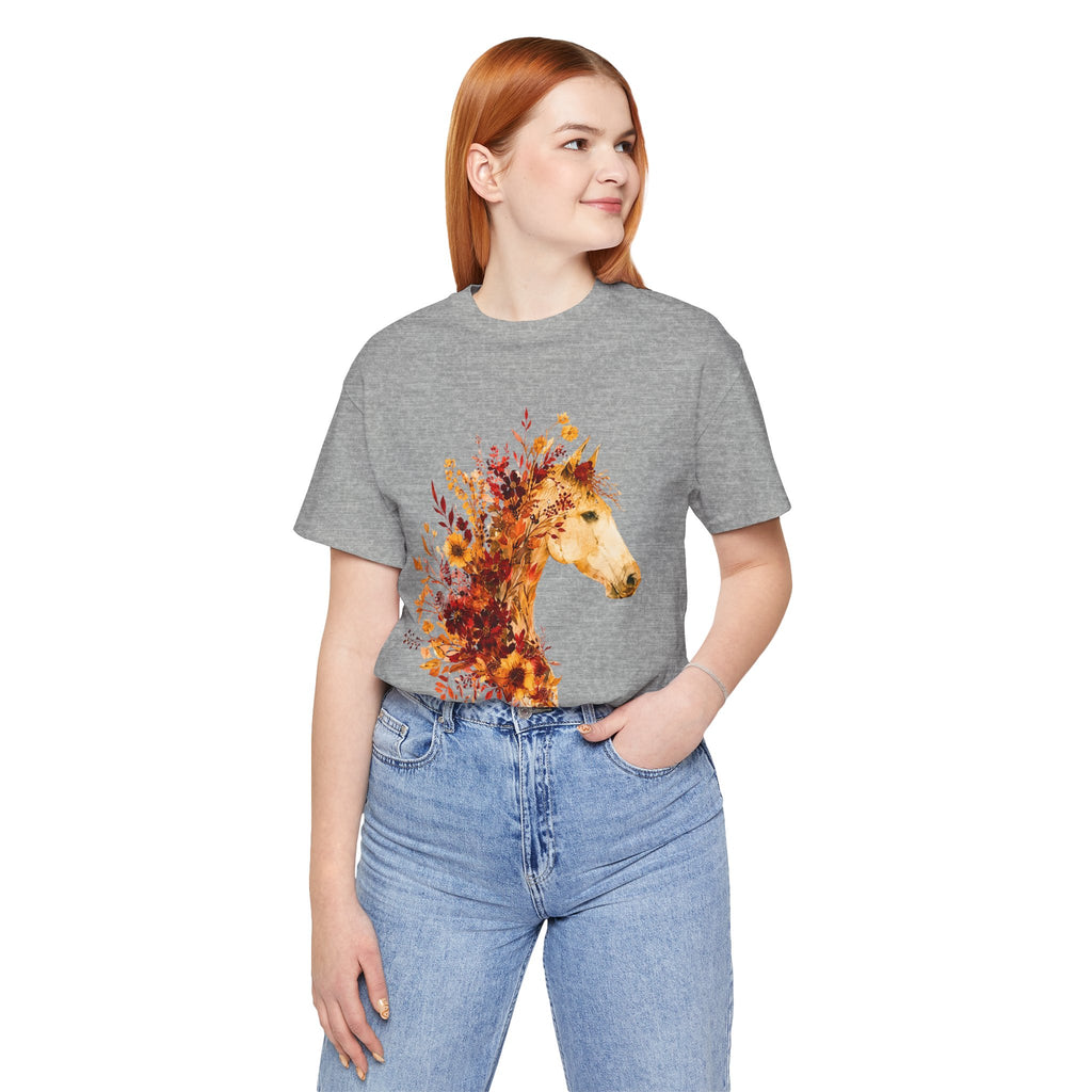 Autumn Sunflower Horse Graphic T-Shirt