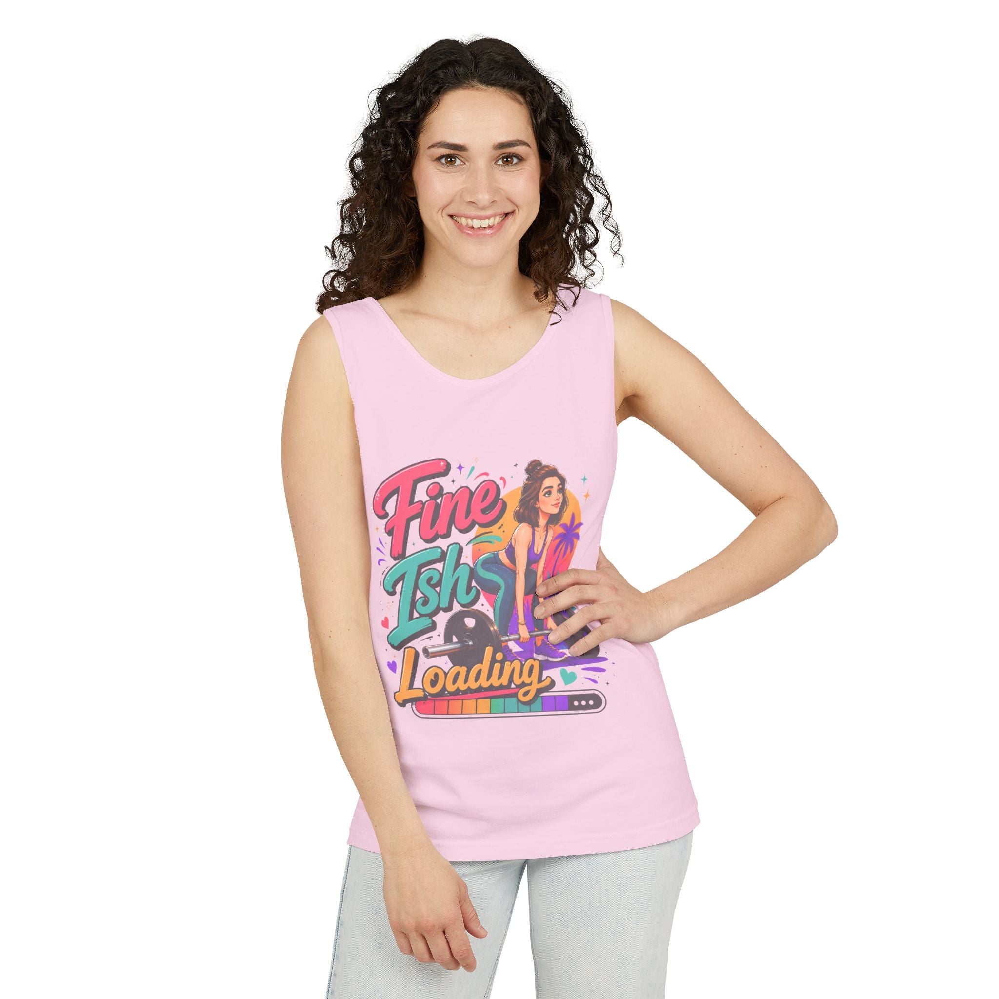 Tank Top — "Fine Ish Loading" Retro Fitness Graphic Tank for Women