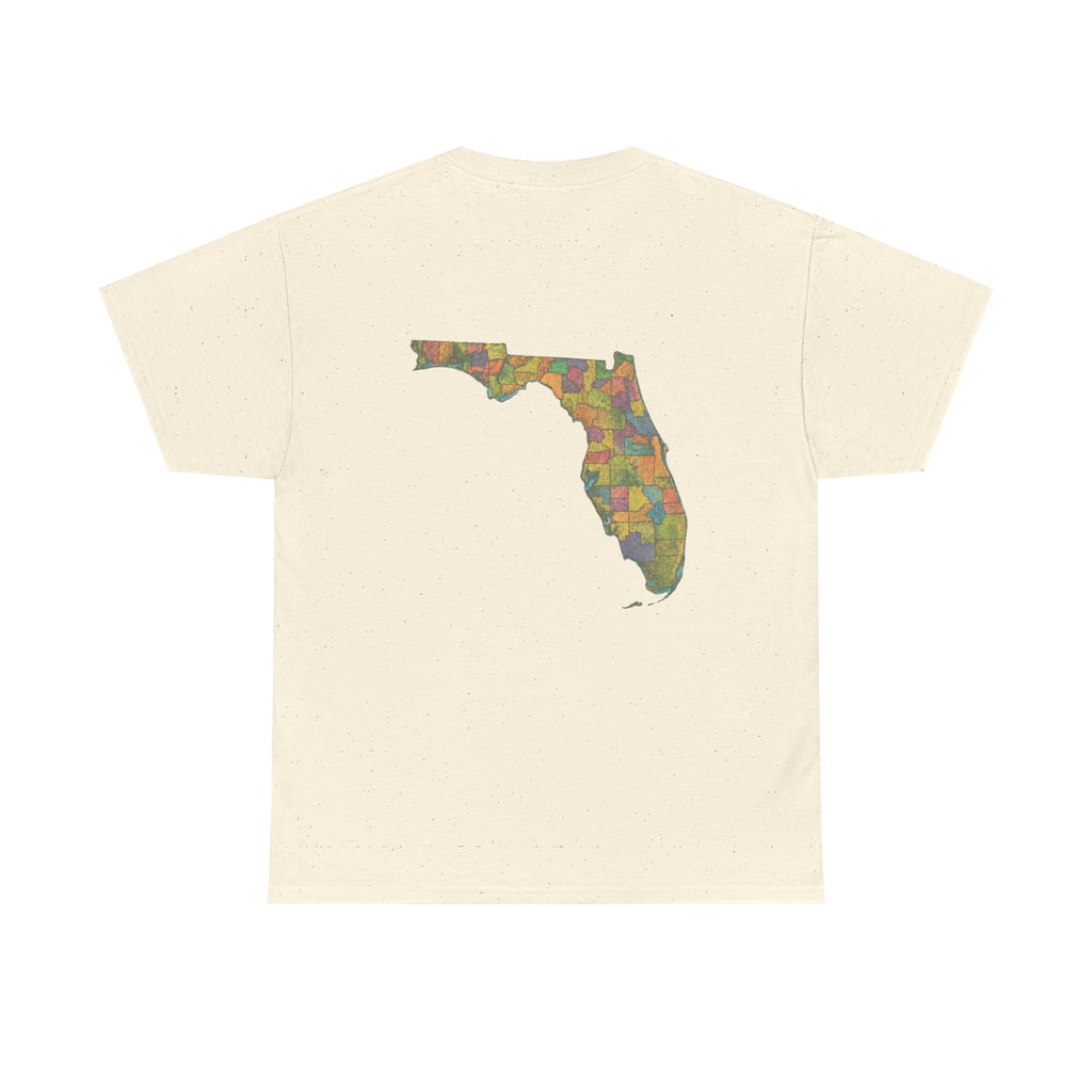 Florida Map Tee — “Don’t Ask, 100% Organic” Retro State Pride T-Shirt