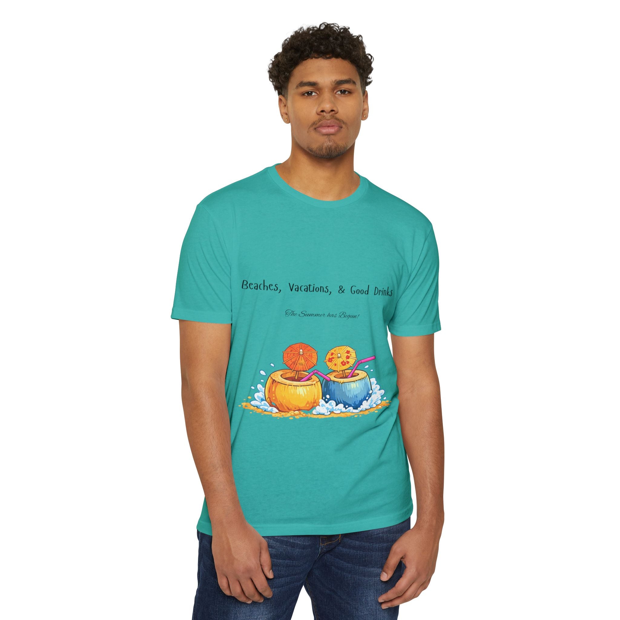 "Beaches, Vacations, & Good Drinks" Tropical Drink Tee
