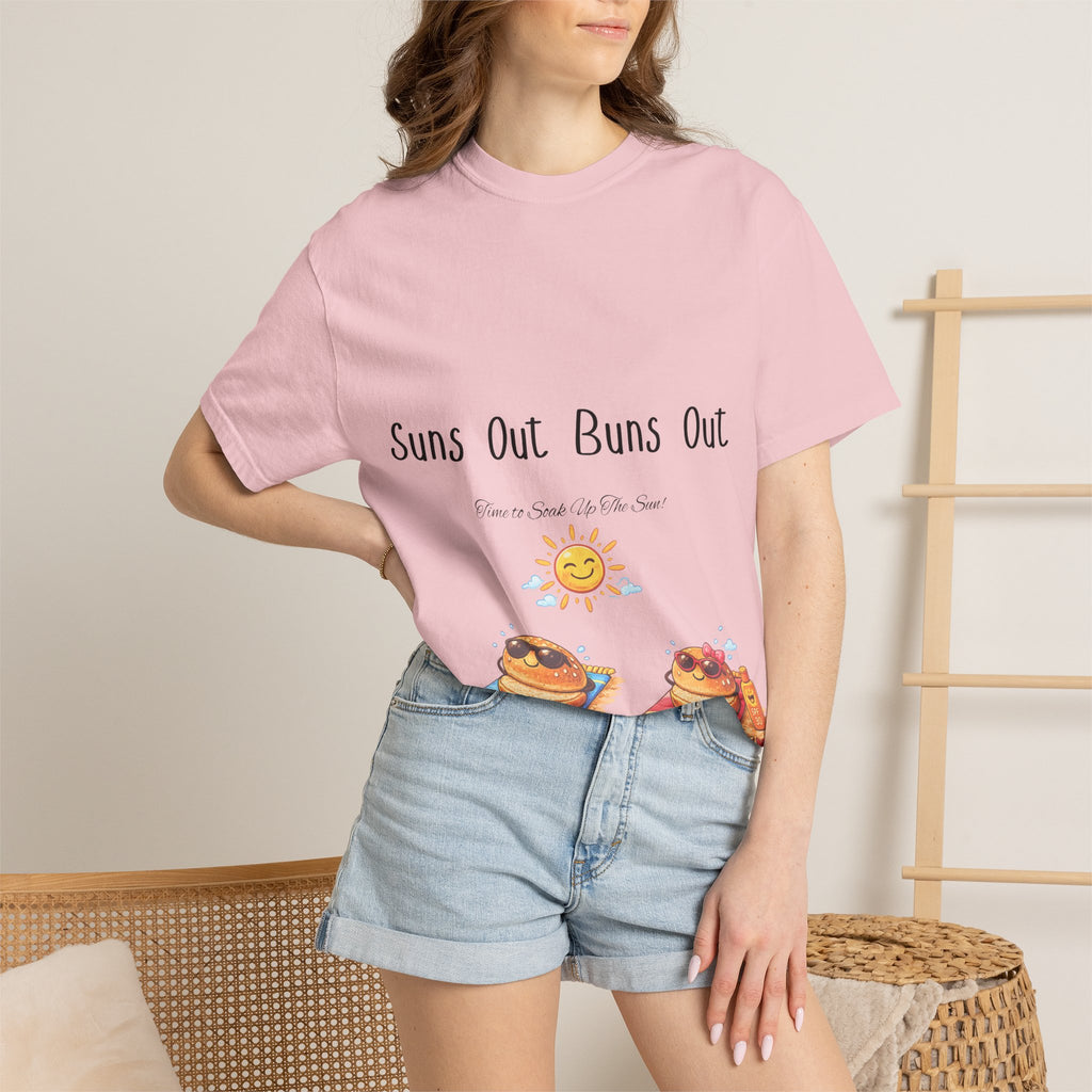 Suns Out Buns Out T-Shirt — Funny Burger Beach Tee