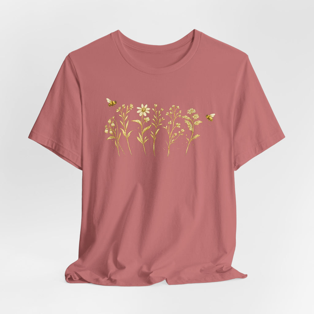 Gold Wildflower Graphic T-Shirt