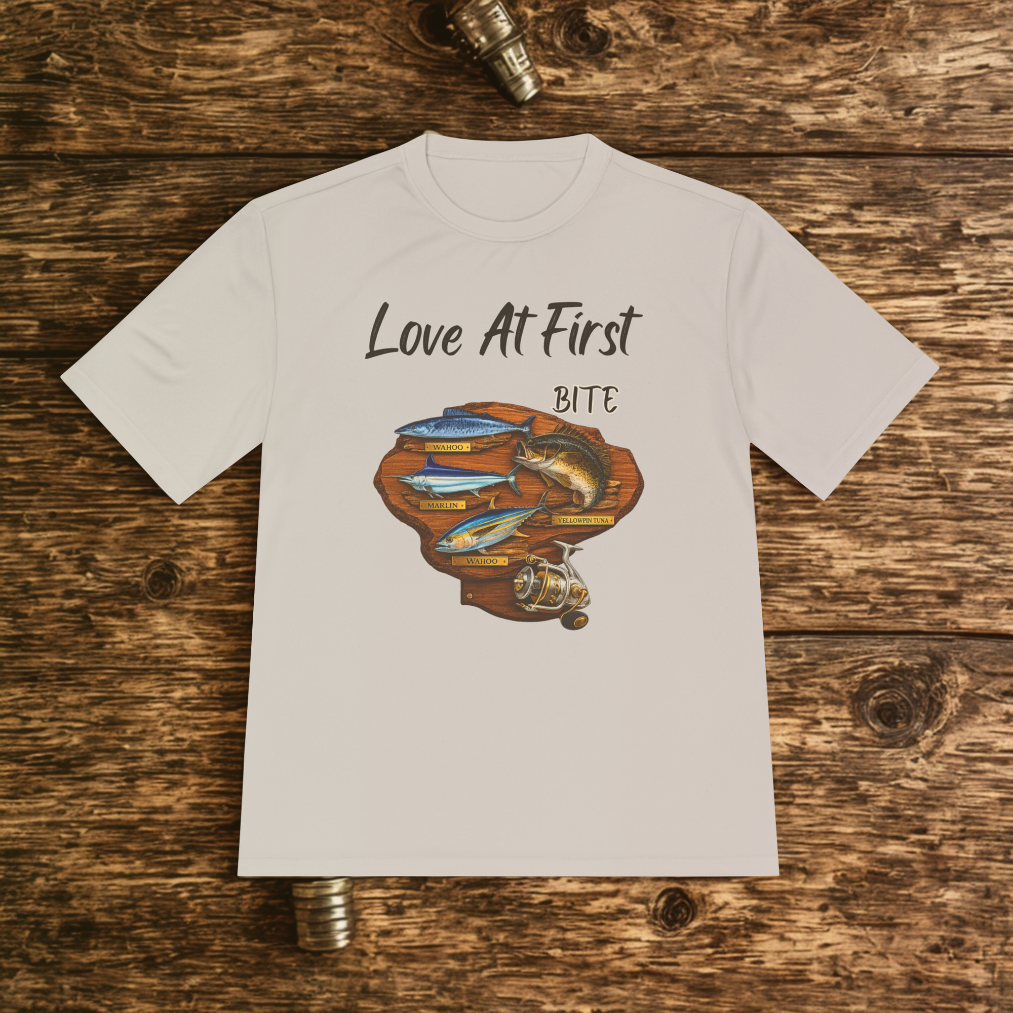 Fishing T-Shirt — "Love At First Bite" Graphic Tee